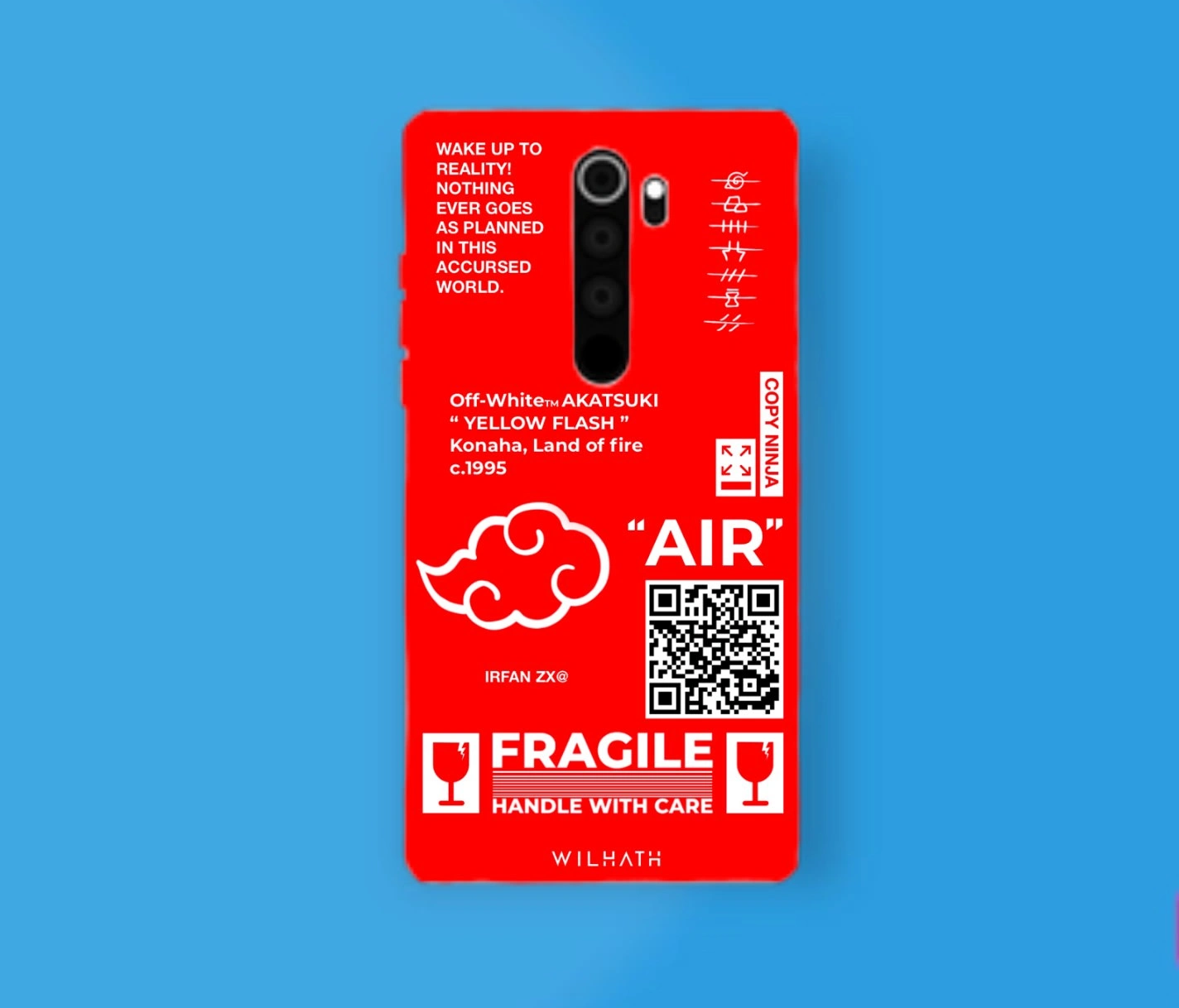 Customised mobile case with QR code link to your social media or platform.