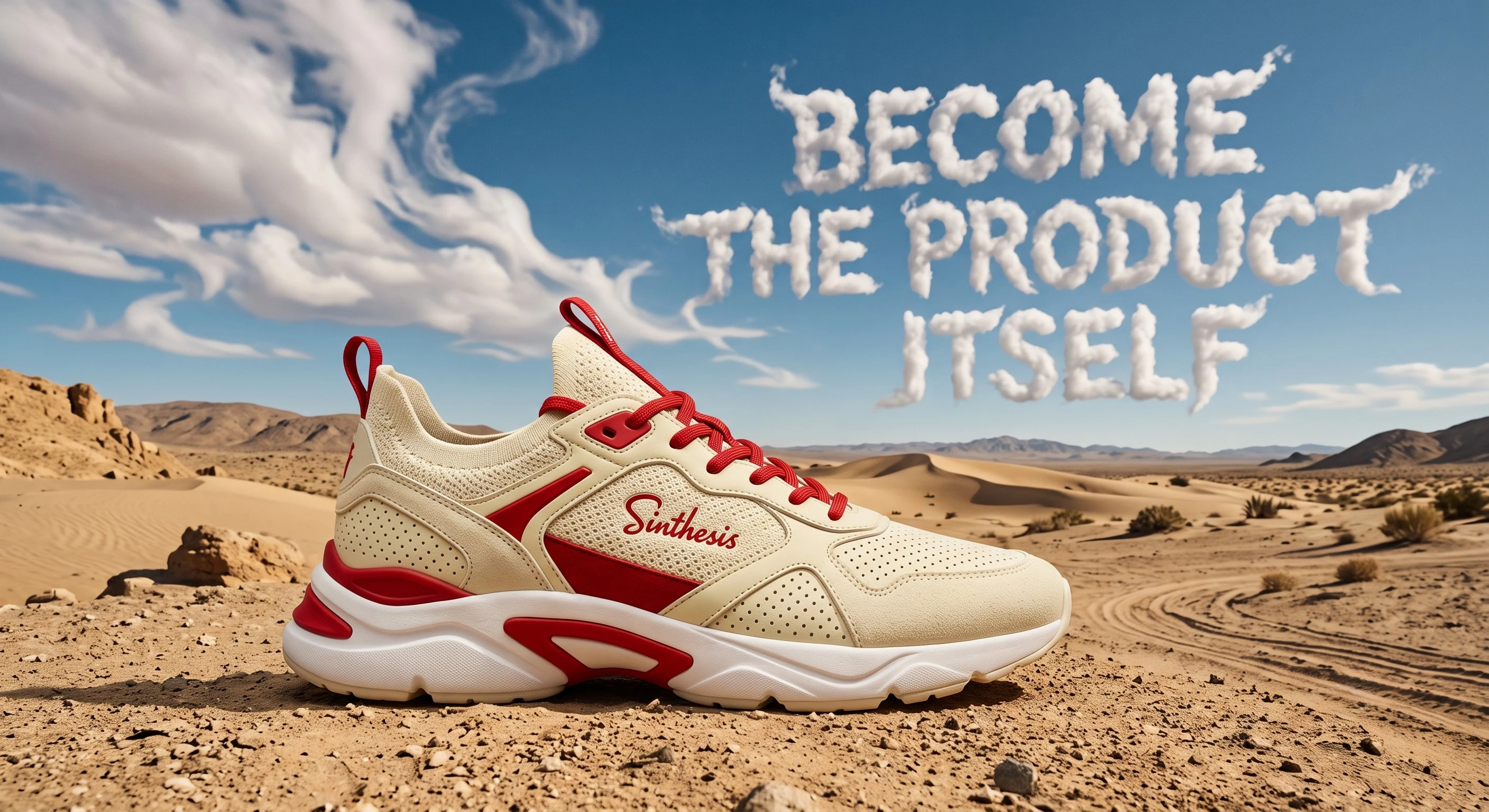 Footwear — Tan leather with red signature accents