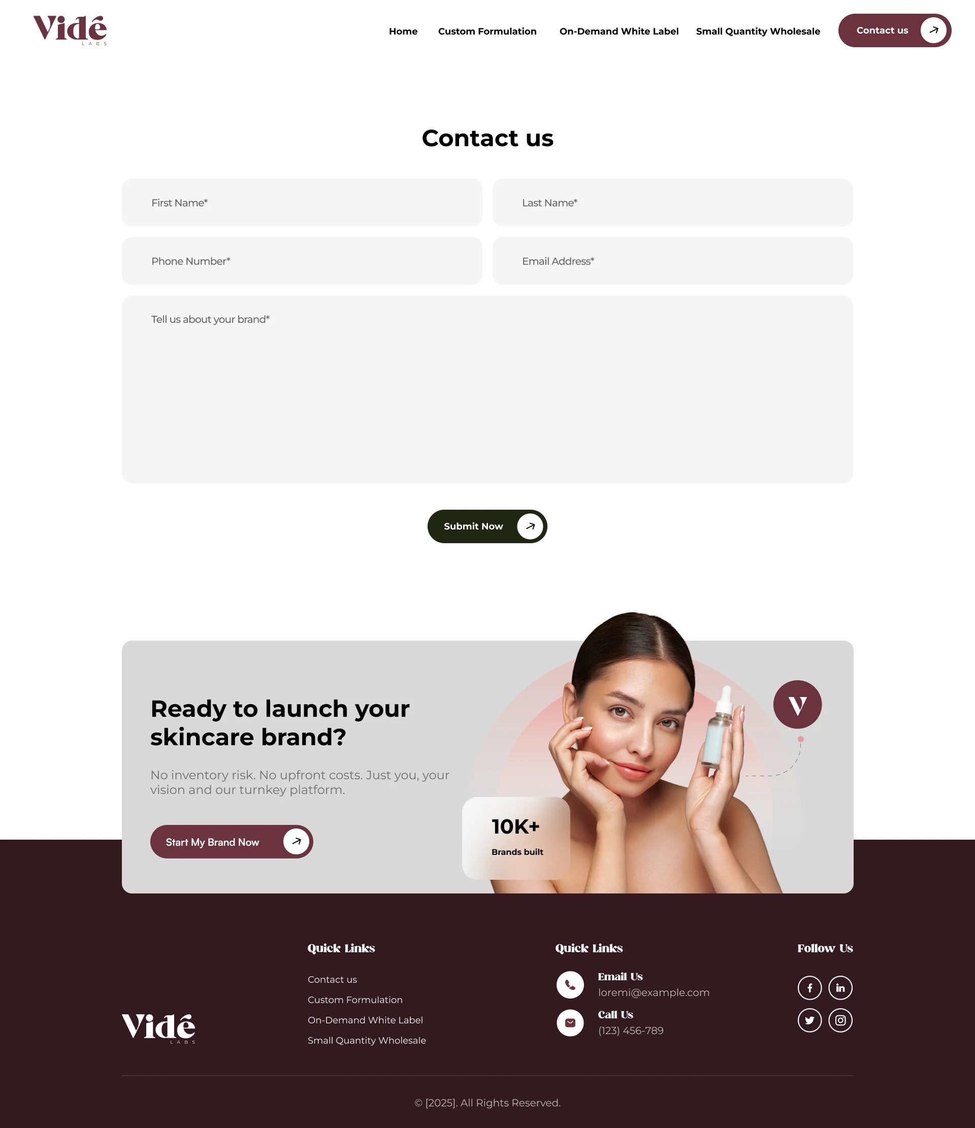Vide Labs Contact