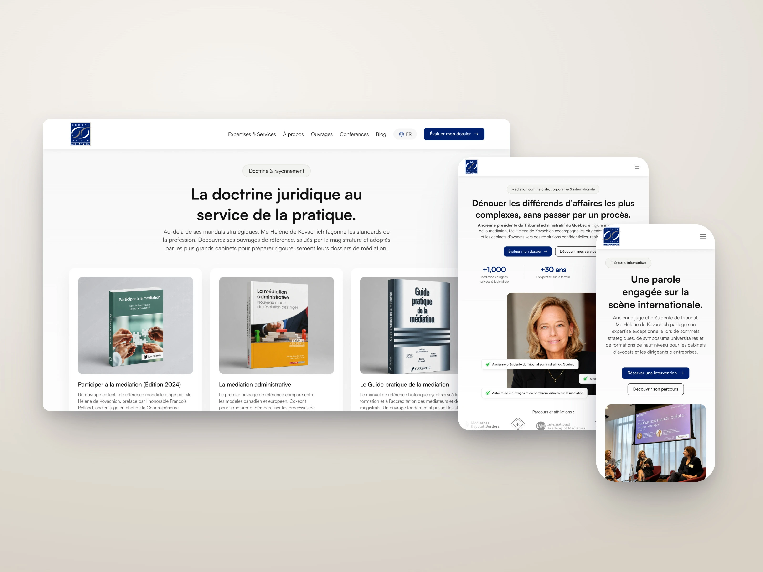 Option Médiation on desktop, tablet and mobile
