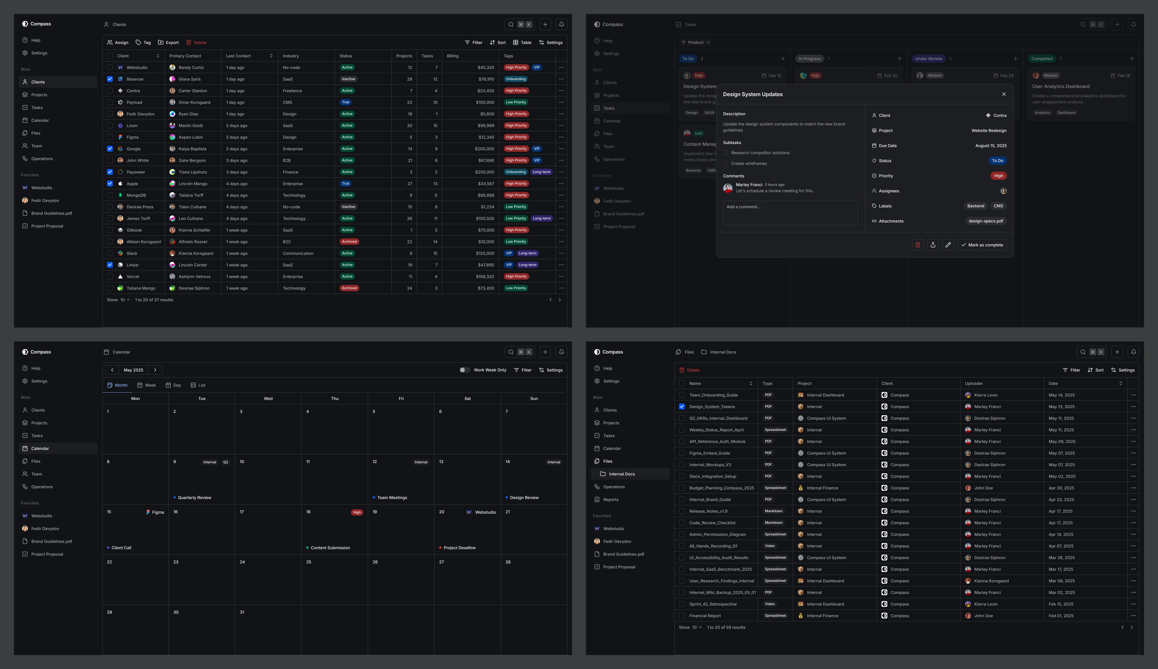 Desktop Dark Mode Screens