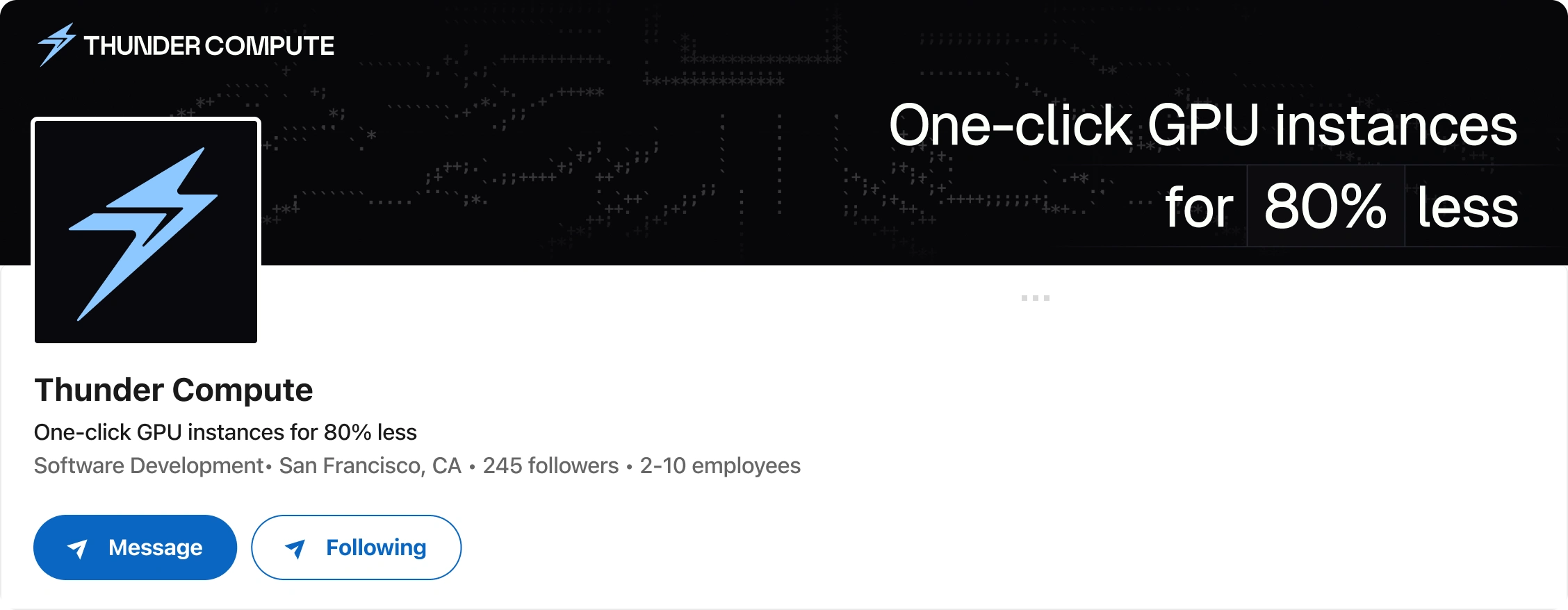Thunder Compute's Linkedin
