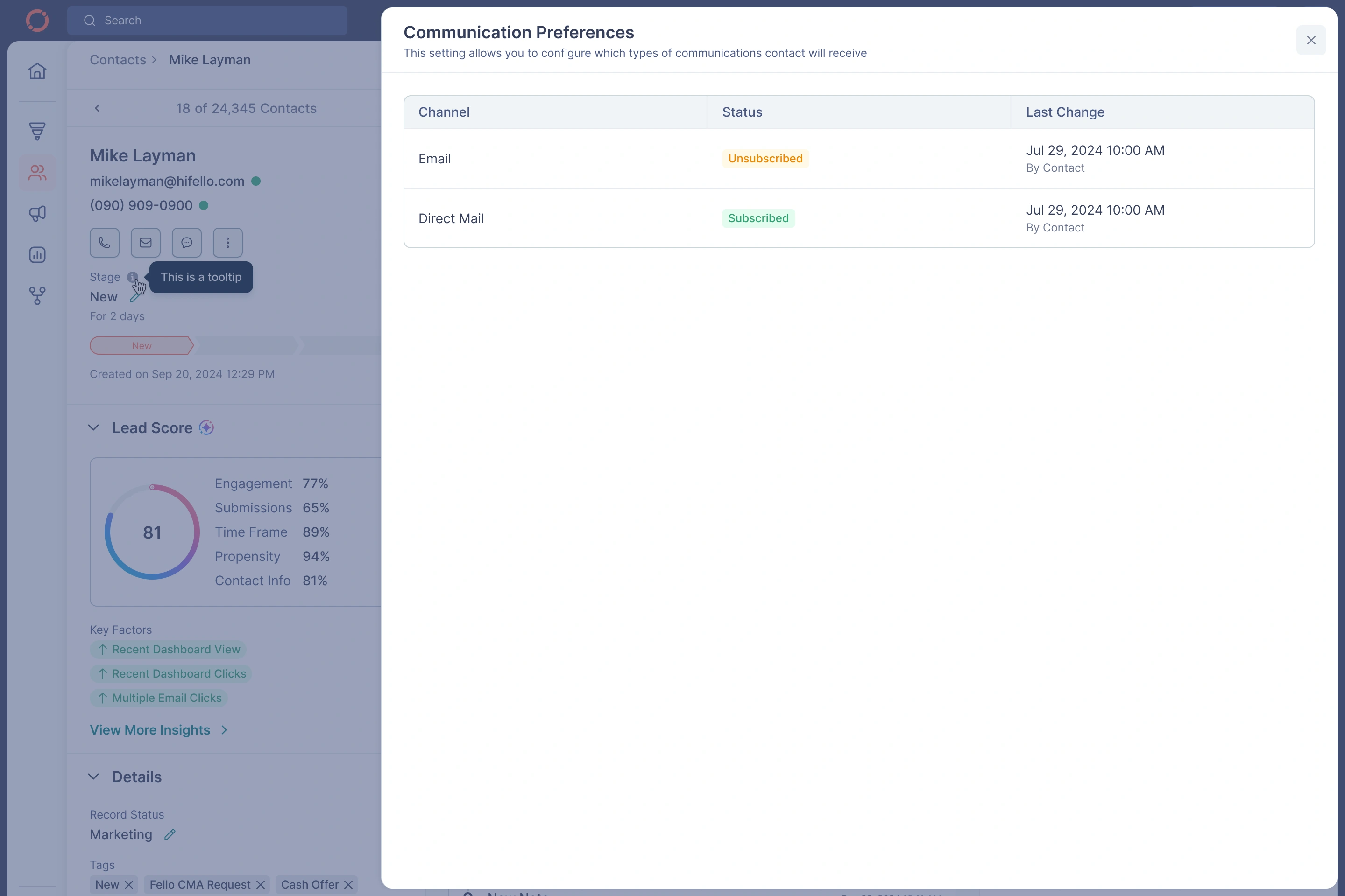 Contact Details - Communication Preferences