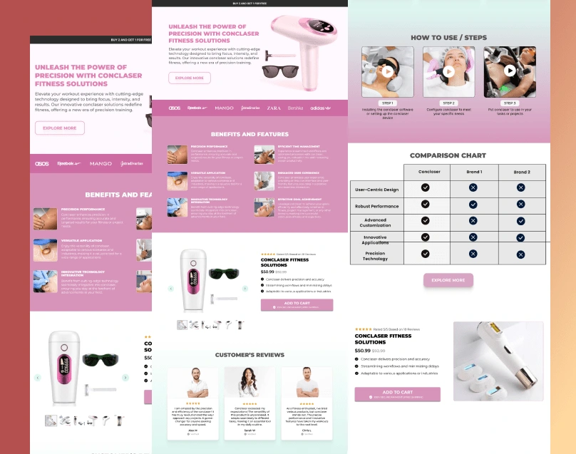 Using Replo, i  built a fully responsive, conversion-focused landing page that enhances user experience and strengthens the brand’s online presence.