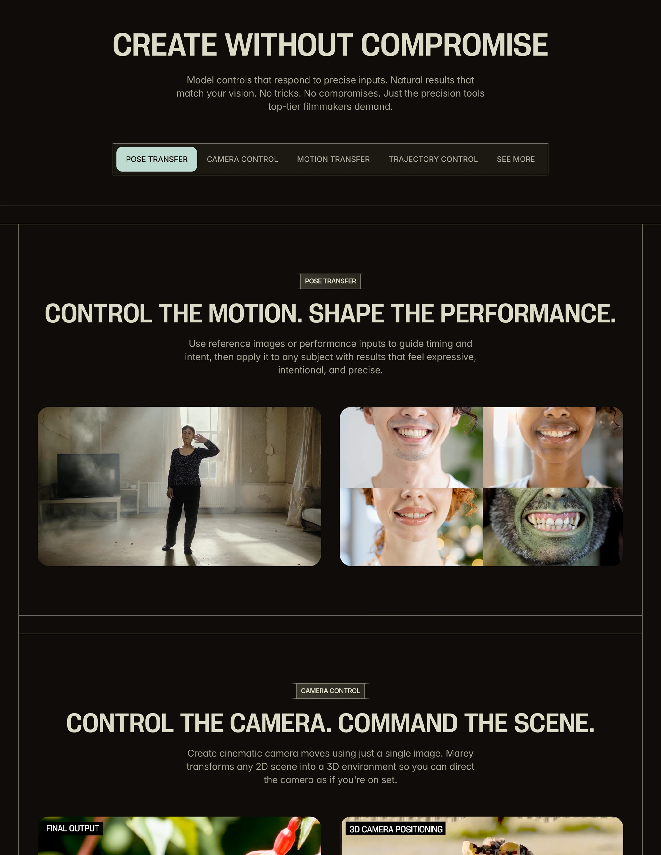 Home Page - Controls Section