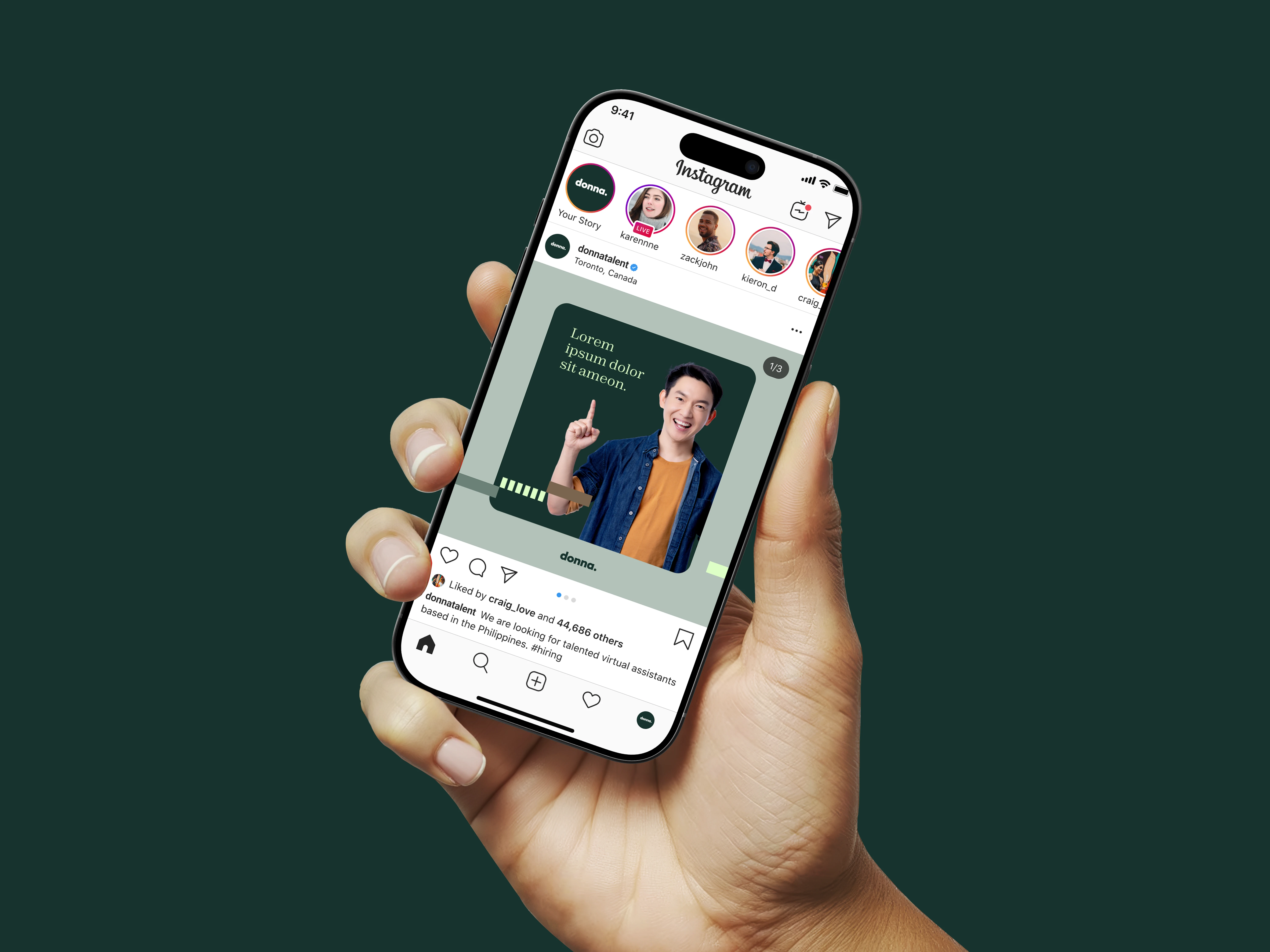 Instagram mockup for visualization