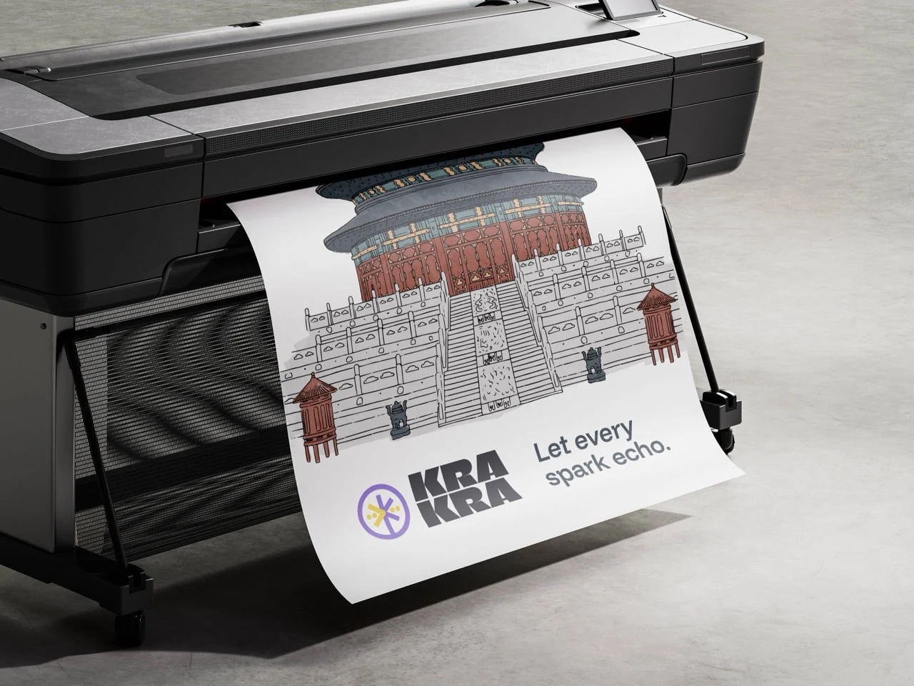 Branding application of matter paper poster