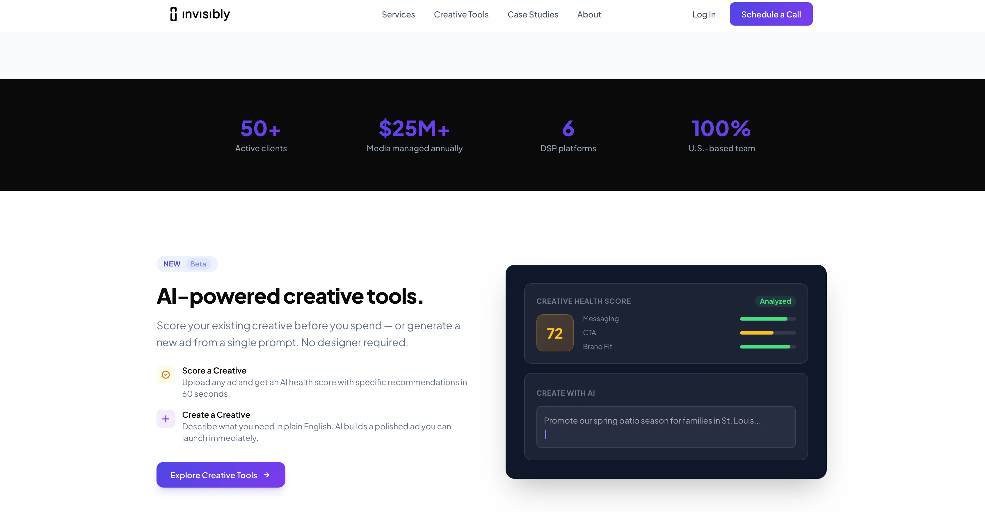 Marketing site homepage — shared dark-gradient design language