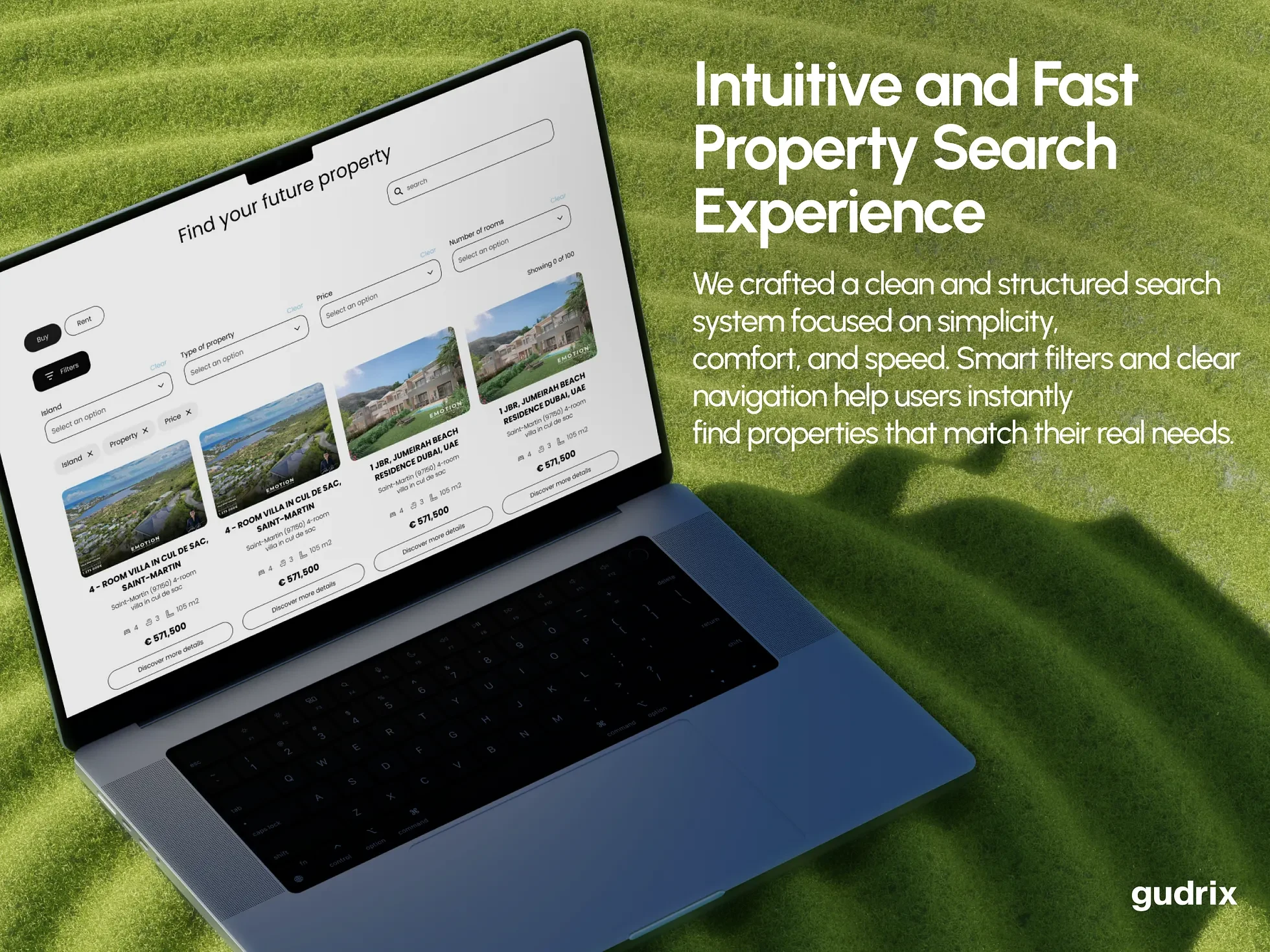 Real Estate for sale website | Web design | UX/UI design | Webflow development website