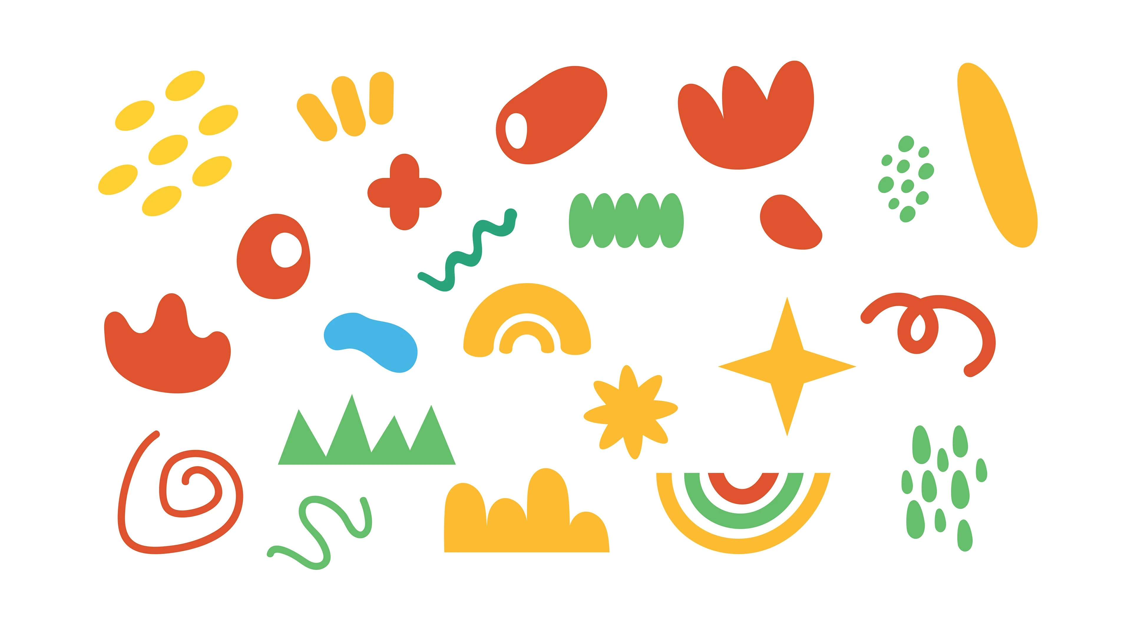 An abstract set of assets for usage on digital and print media