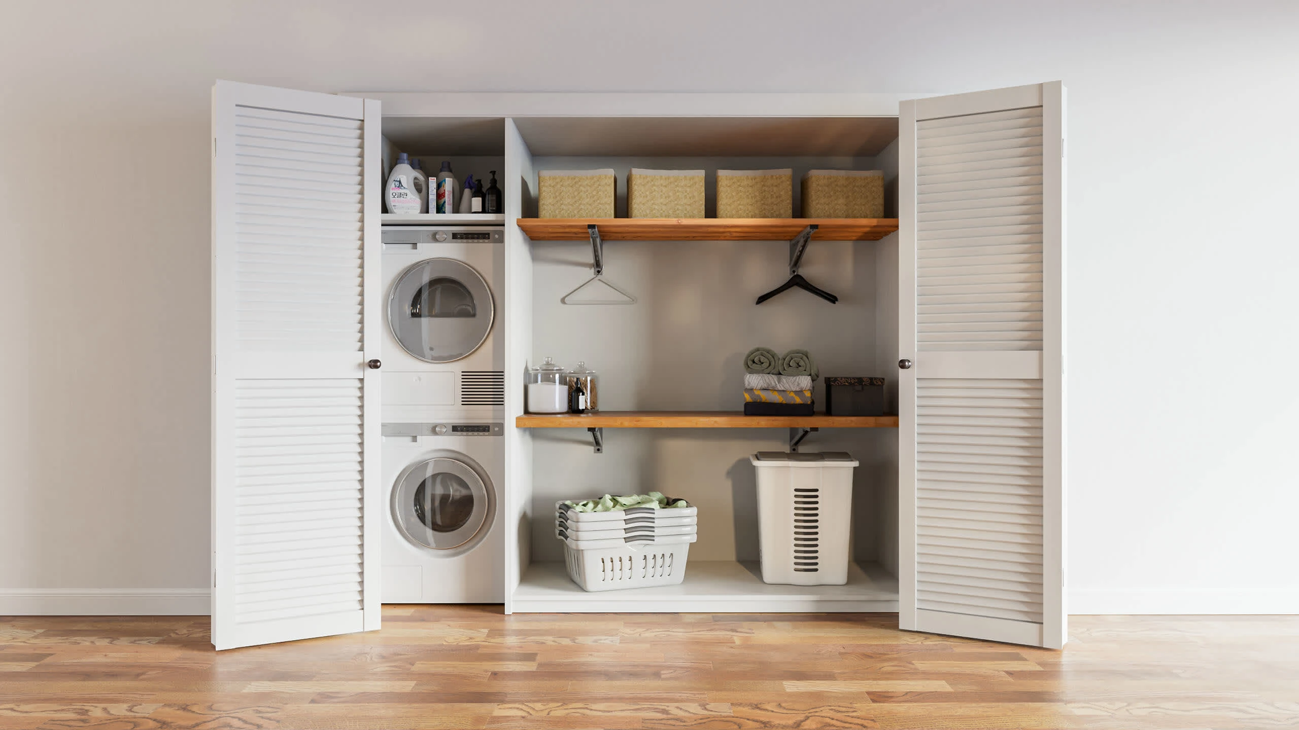 Laundry Closet Organized with Ezyracks - Full Shot A2