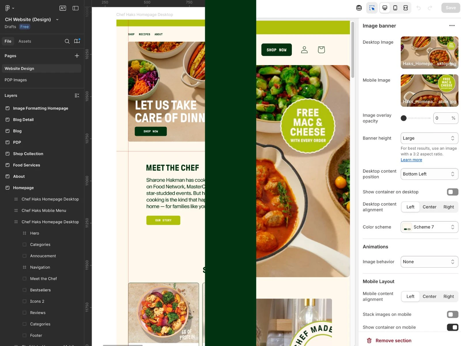 Figma (Left) to Shopify Store (Right)