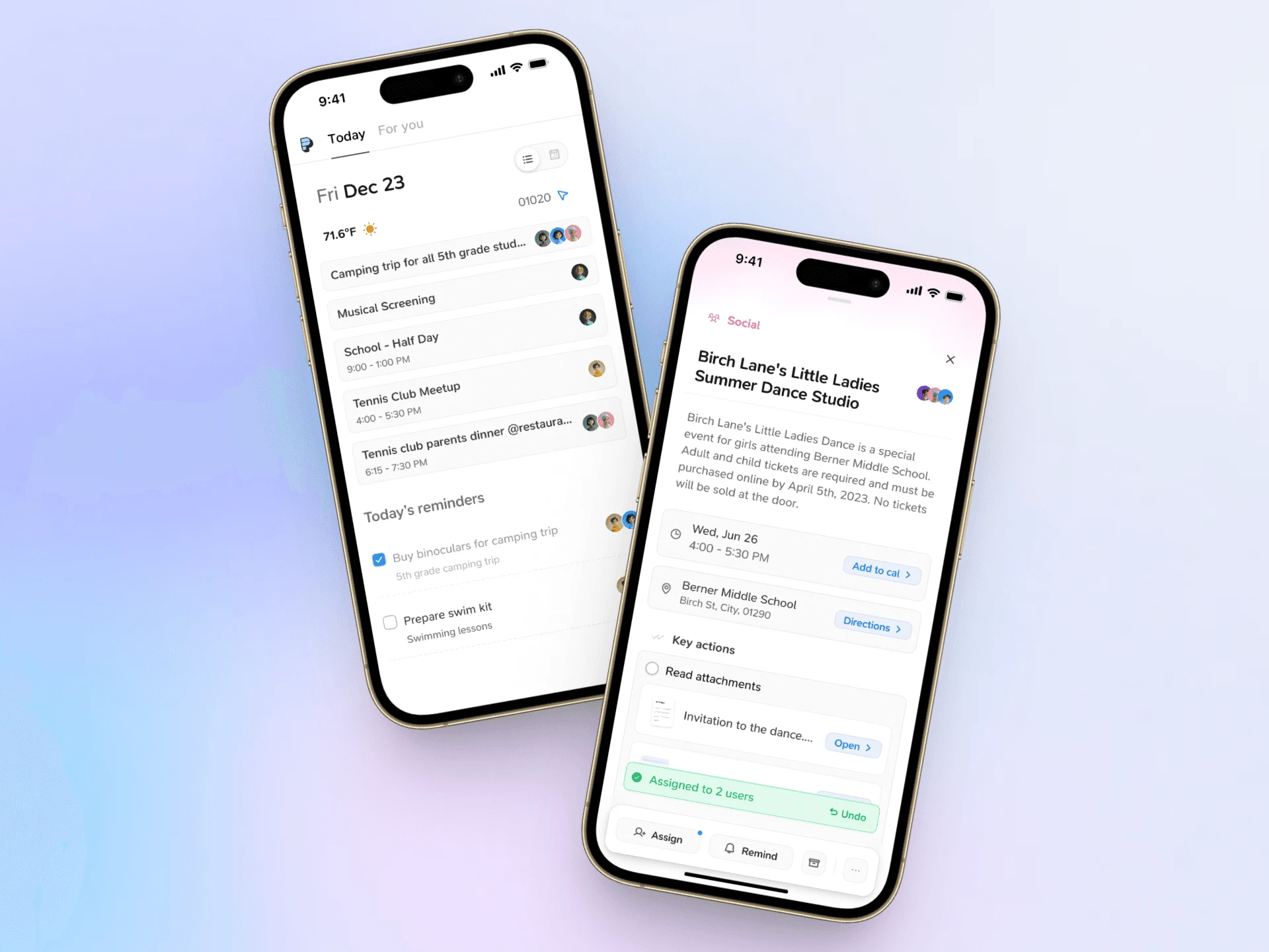 Today and Action Card