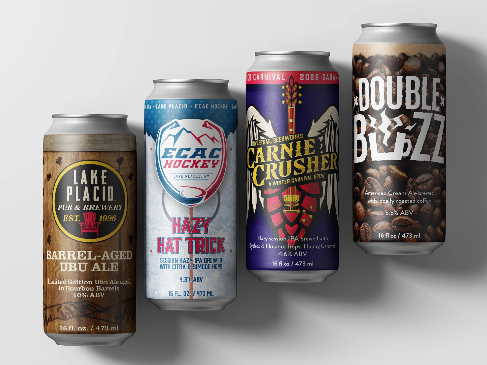 Custom can labels for special brews and event collabs.