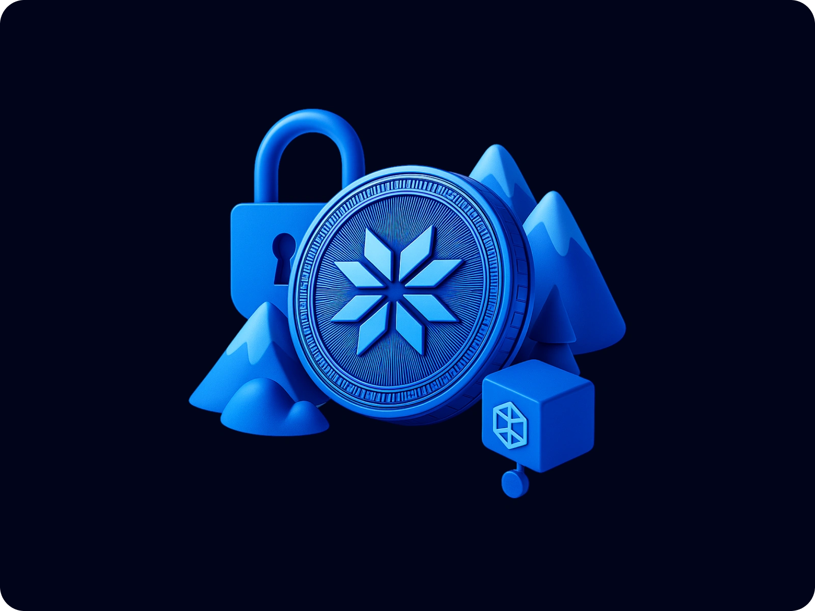 This scene captures the core of HolidayChain: coins, travel icons, and a lock, showing how booking a holiday is not just a purchase—it’s the start of a rewarding journey with crypto-powered freedom.