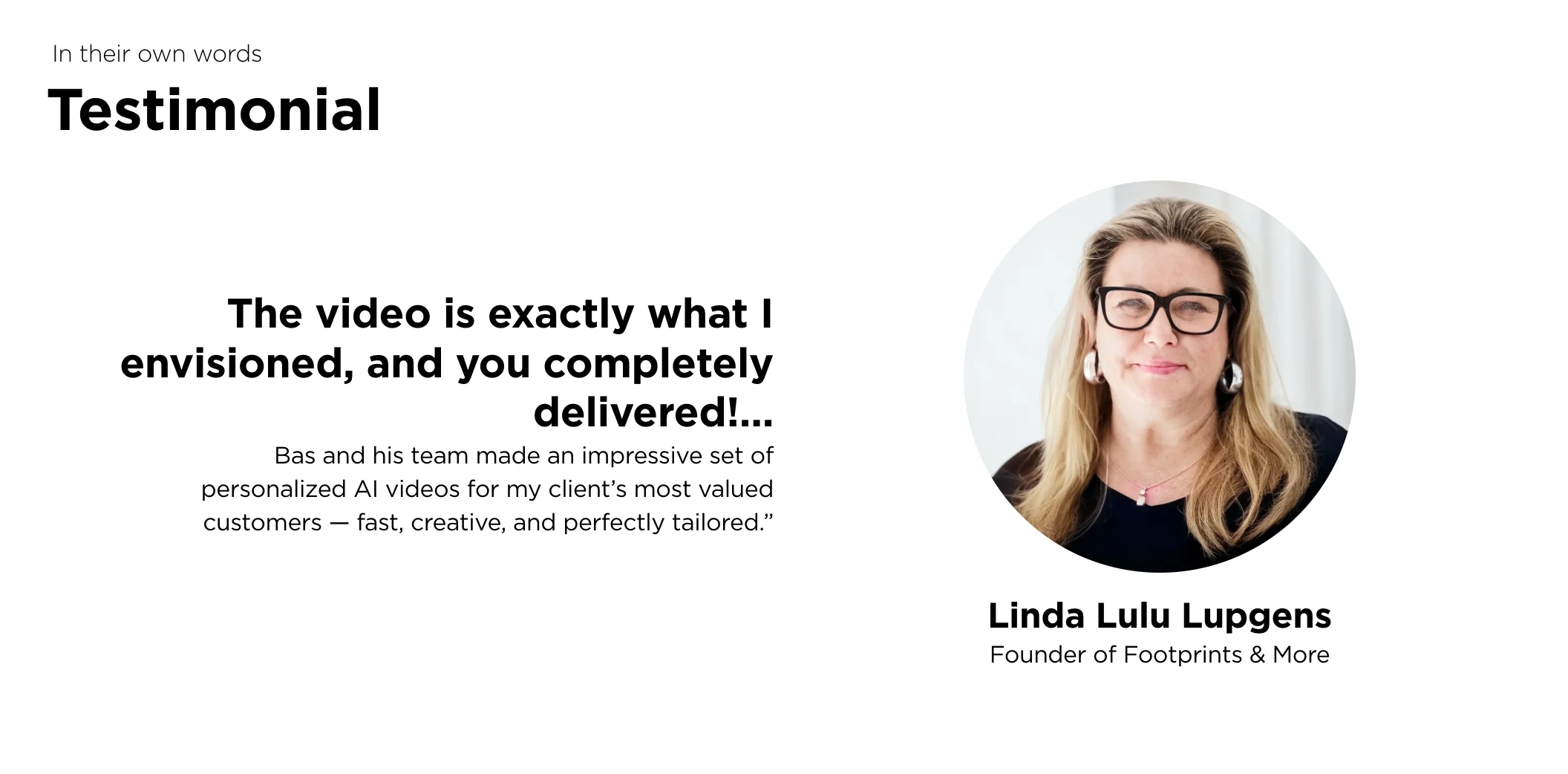 testimonial from Founder Linda Lulu Lupgens