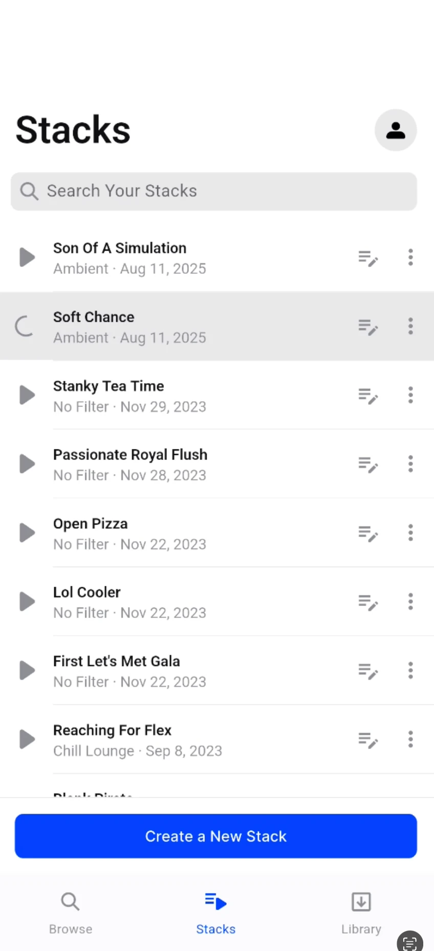 Splice Mobile Stack List