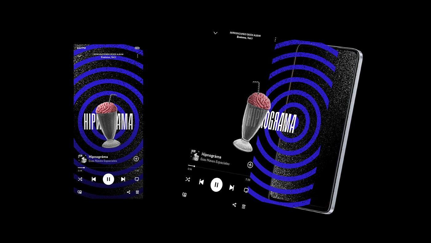 Spotify Canvas Motion Graphics: Creation of bespoke, looping visual assets for digital distribution for the track "Hipnograma," designed to maximize passive user engagement on the streaming platform.