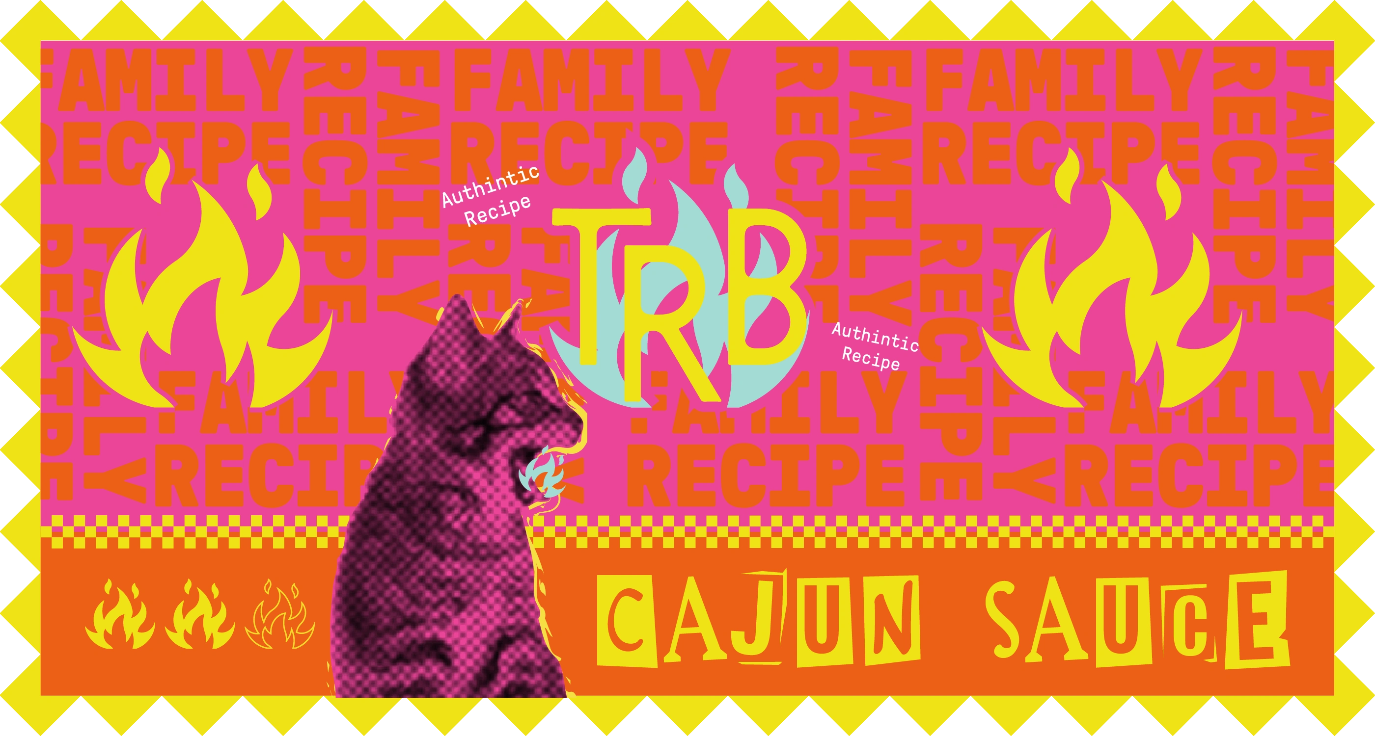 Styling Concept for the hot cajun sauce label.