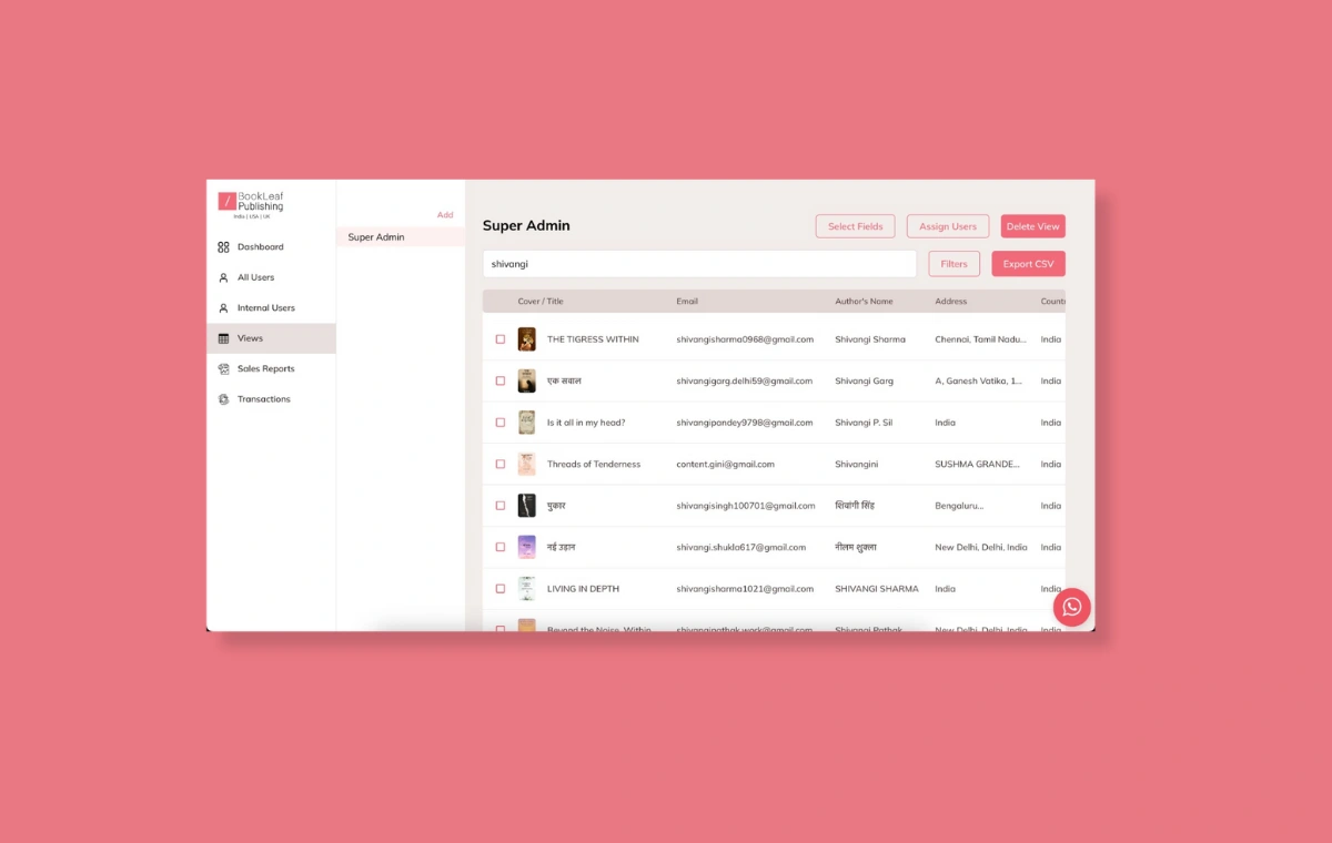 Super Admin accessing the backend database