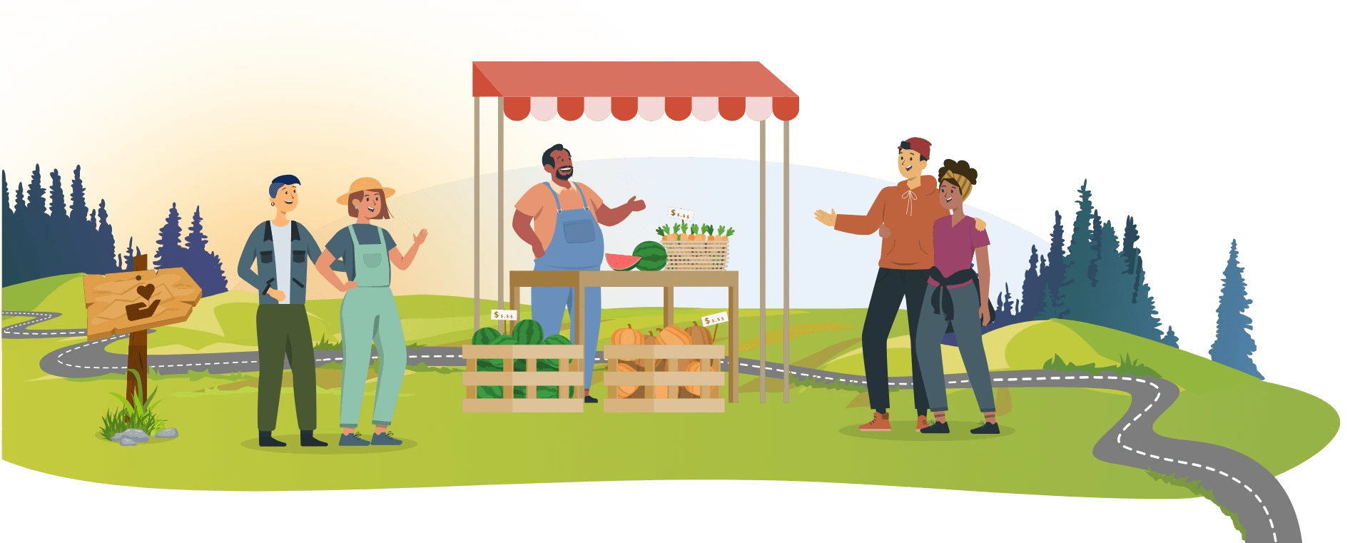 Illustration for Farmhand's Retention Roadmap campaign (4/7)
