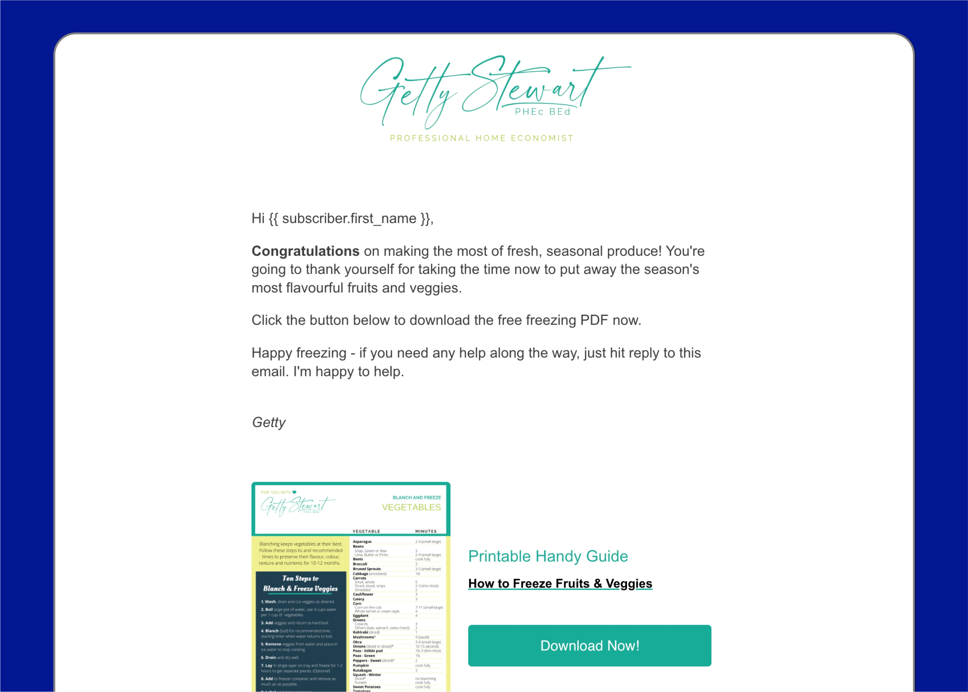 Example of a Tailored Email Sequence