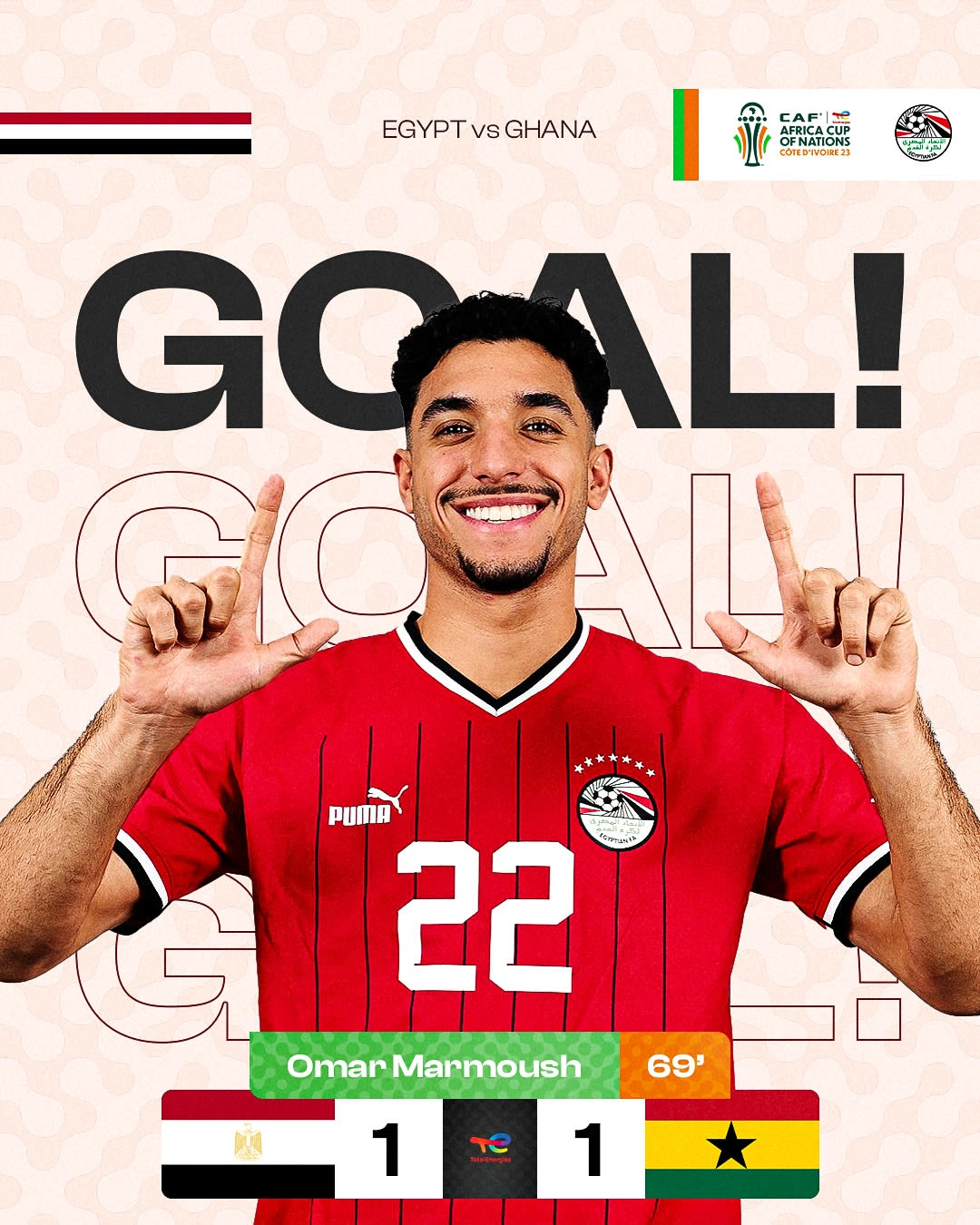 Omar Marmoush during AFCON 2024