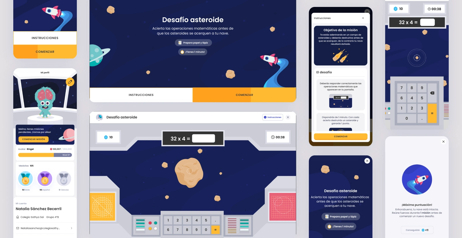 Final UI design – Gamified views (Student platform)