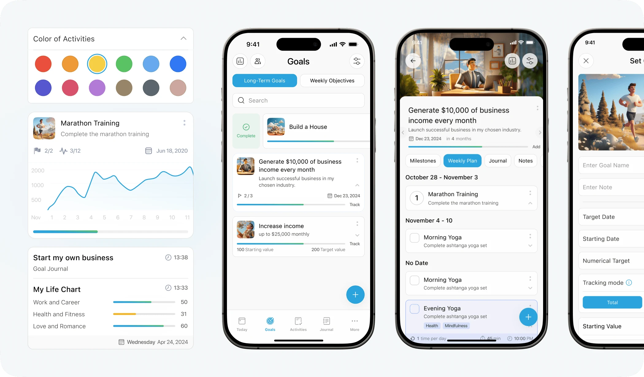 Goal Planner: Smart planning, progress charts, and weekly goal tracking.