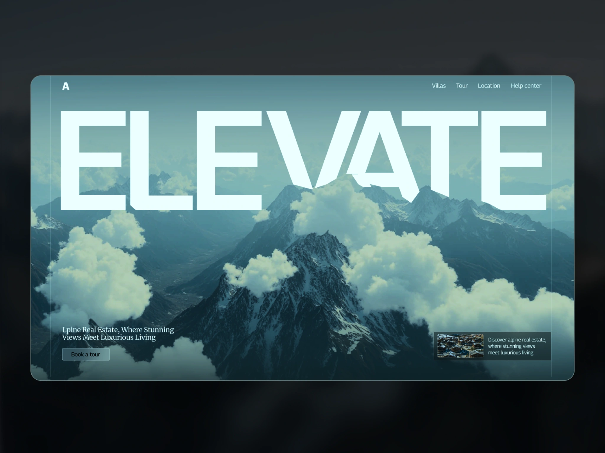 A hero section for real estate web design