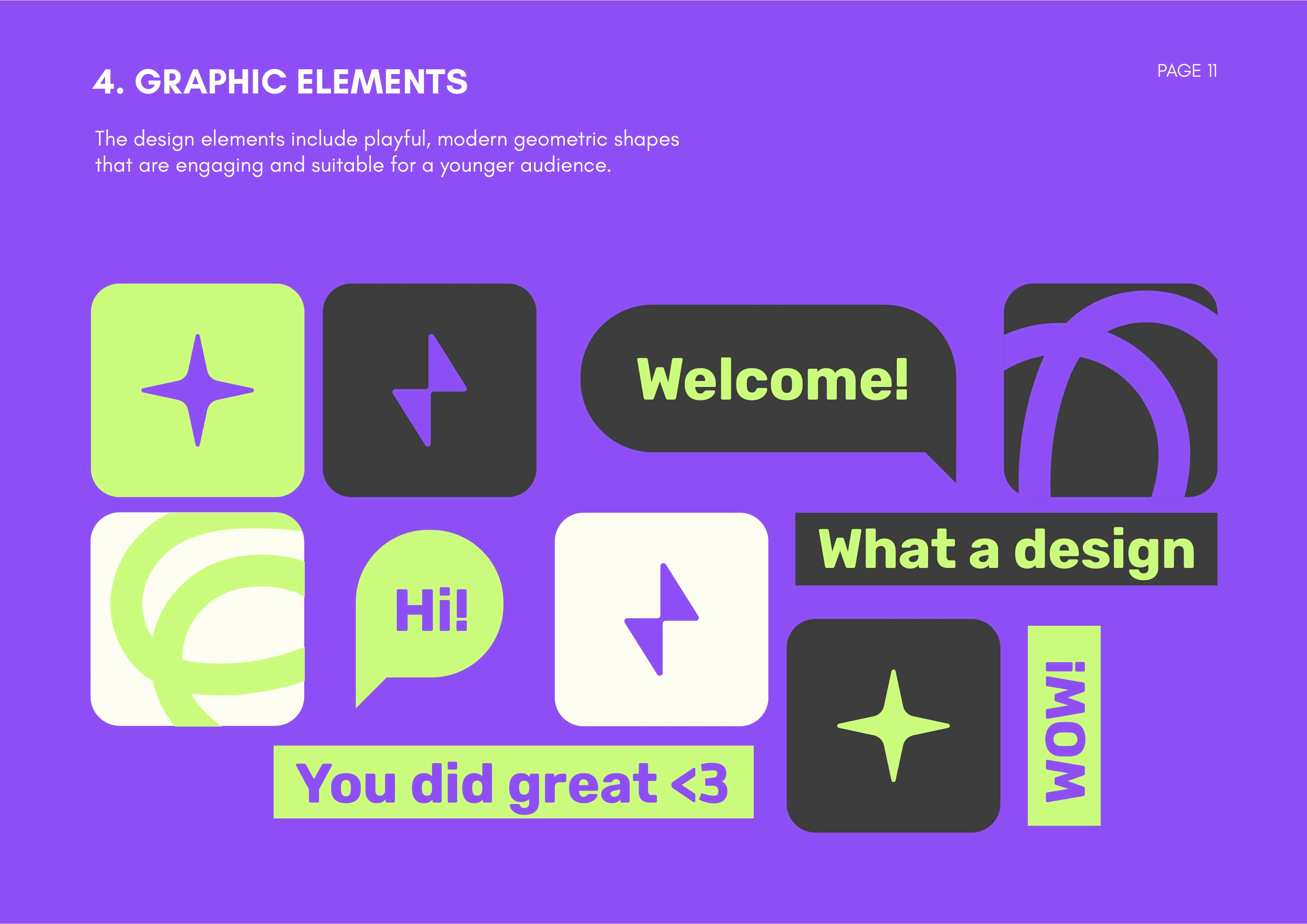 Custom graphic elements for web, print, and social media applications.