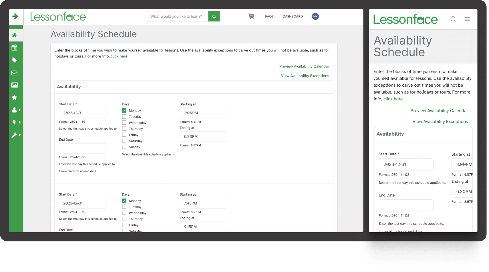 Old Availability Scheduler