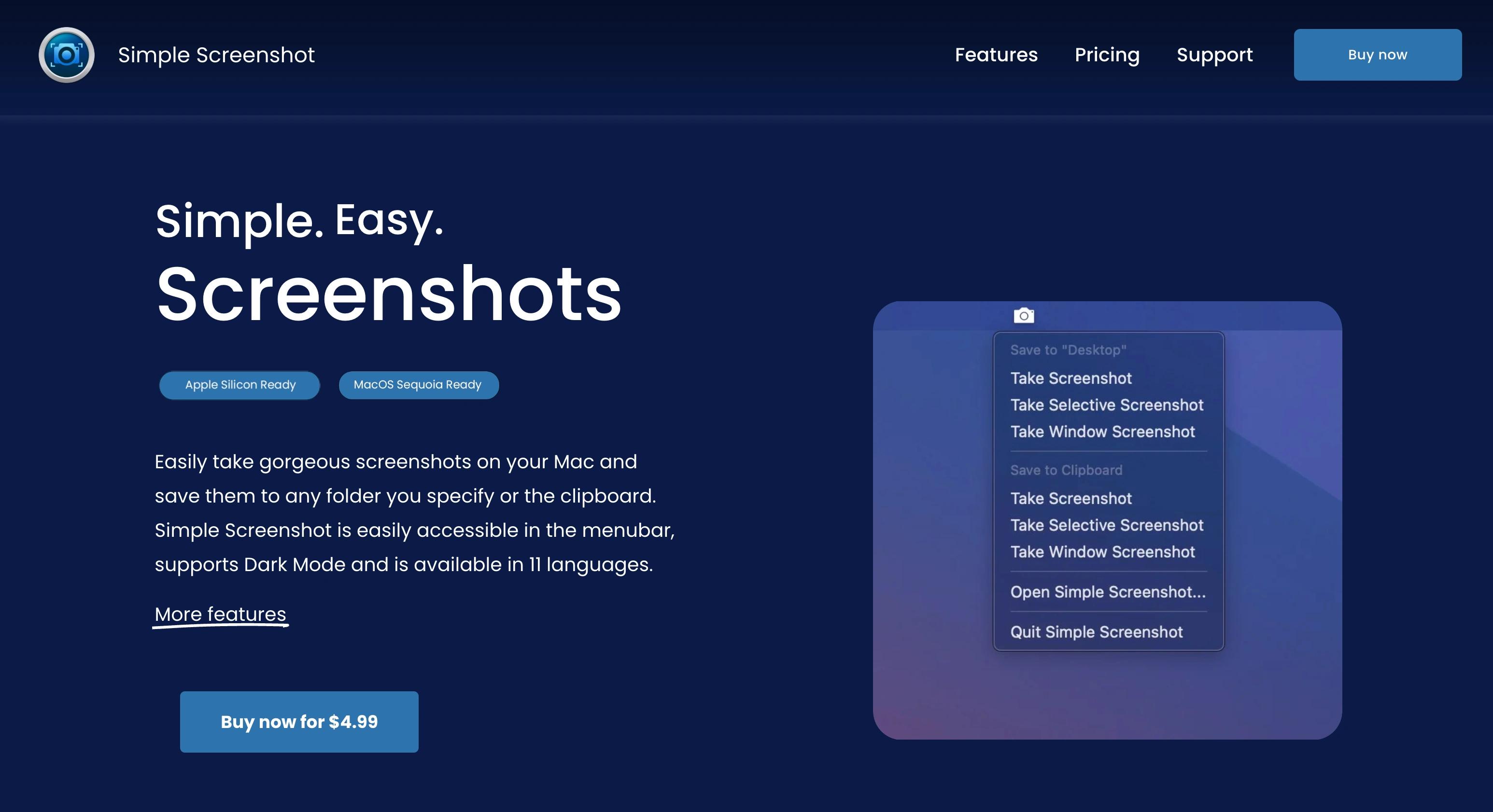 Home page Simple Screenshot