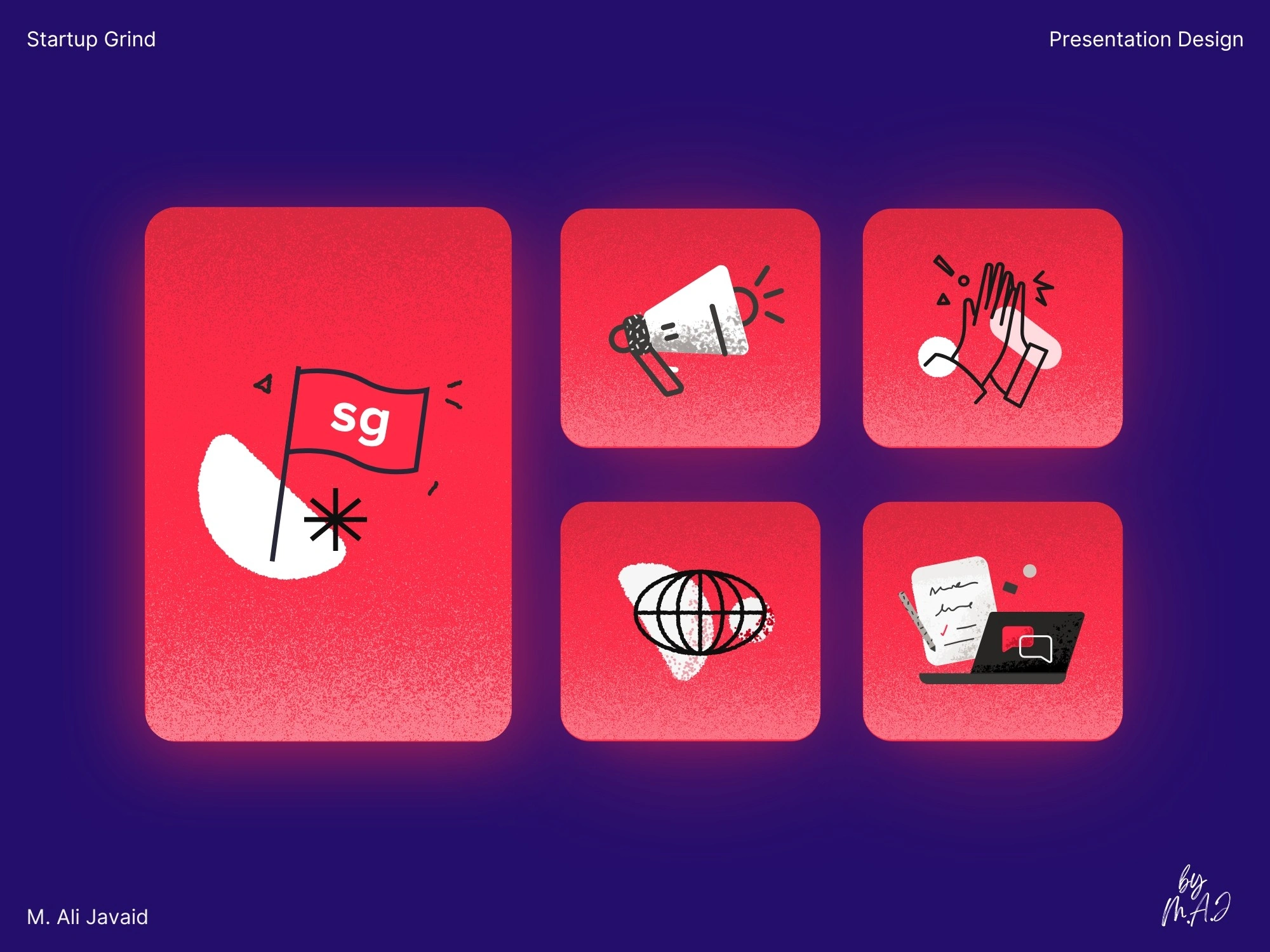 Using Adobe Illustrator, I designed custom brand elements inspired by static TV noise: adding texture, energy, and a consistent visual identity throughout the deck.