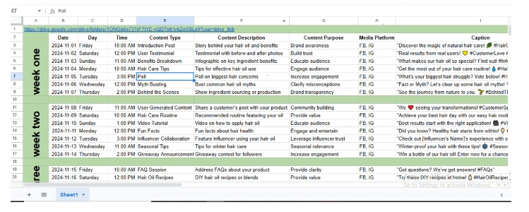 content calendar 
