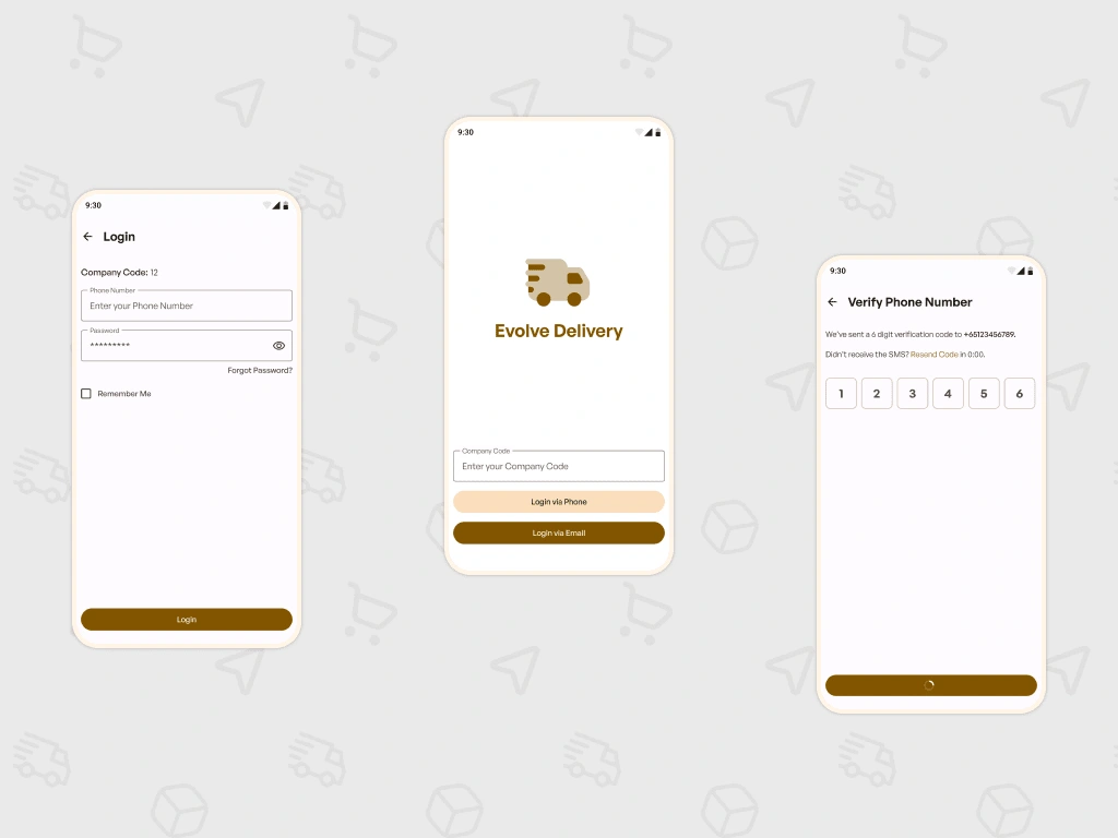 Onboarding Flow for Evolve Delivery