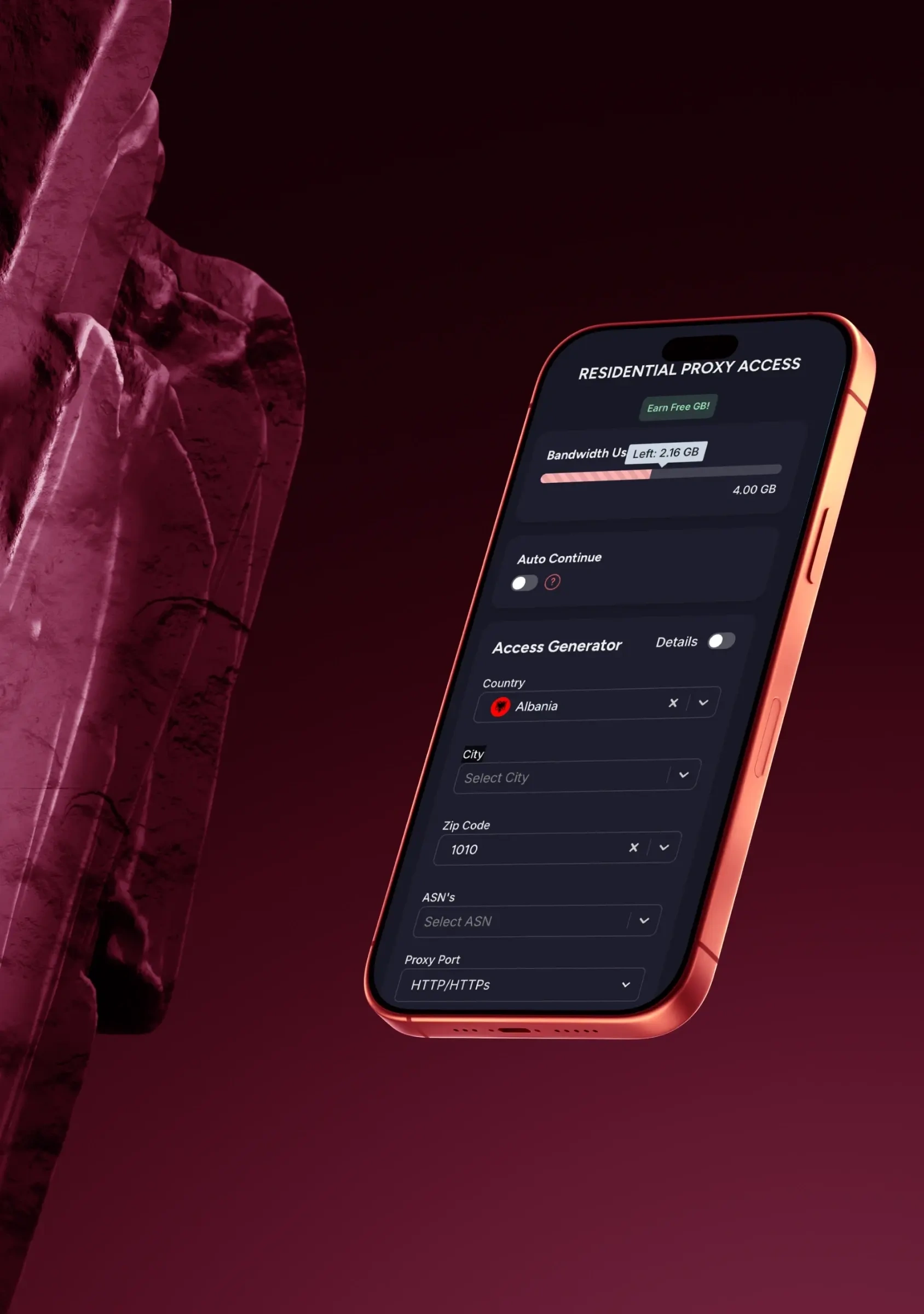 Mobile interface visual highlighting simplified controls and real-time status.