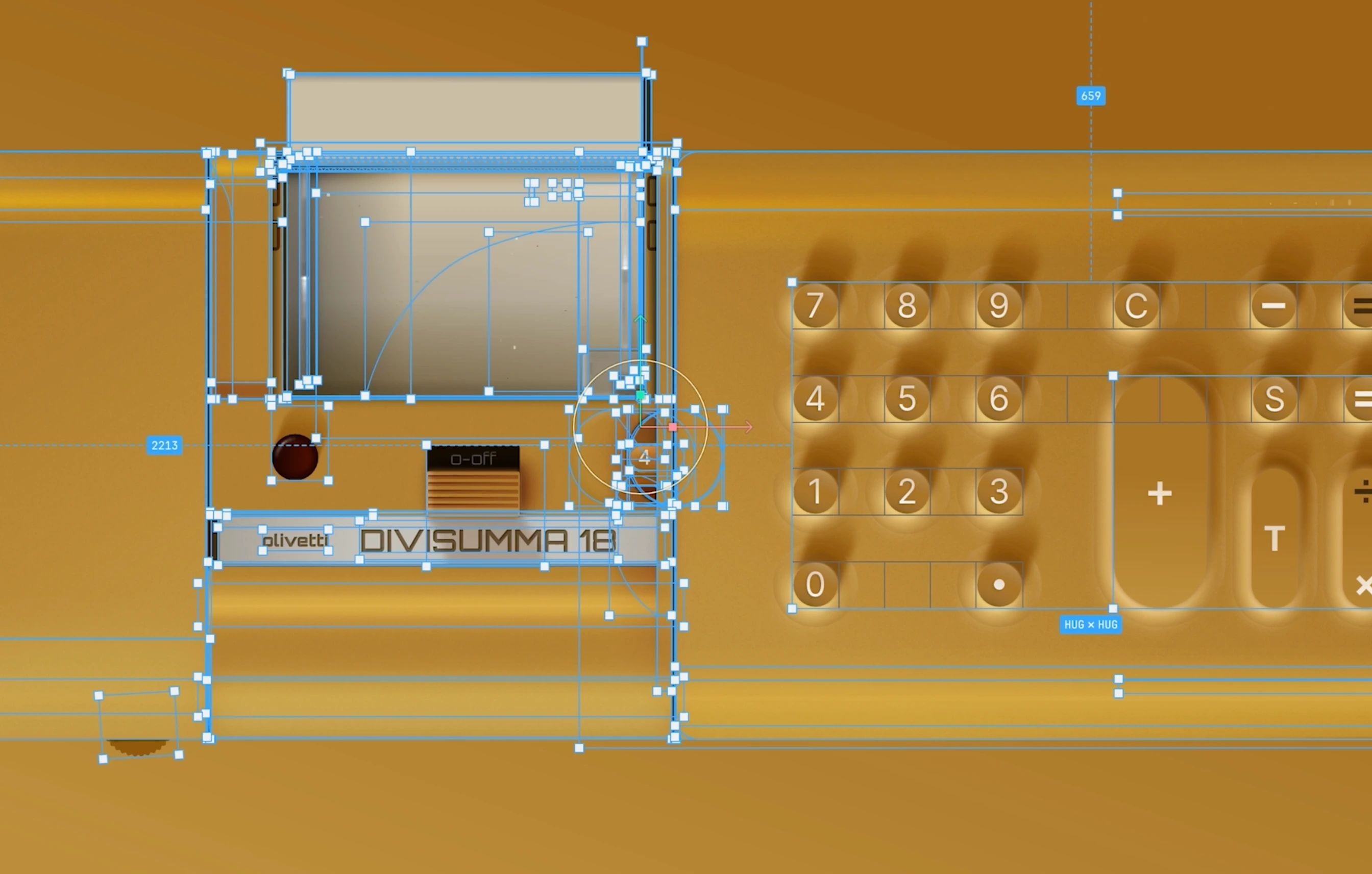 Olivetti Divisumma 18 in Rive - Layers/Vectors Structure