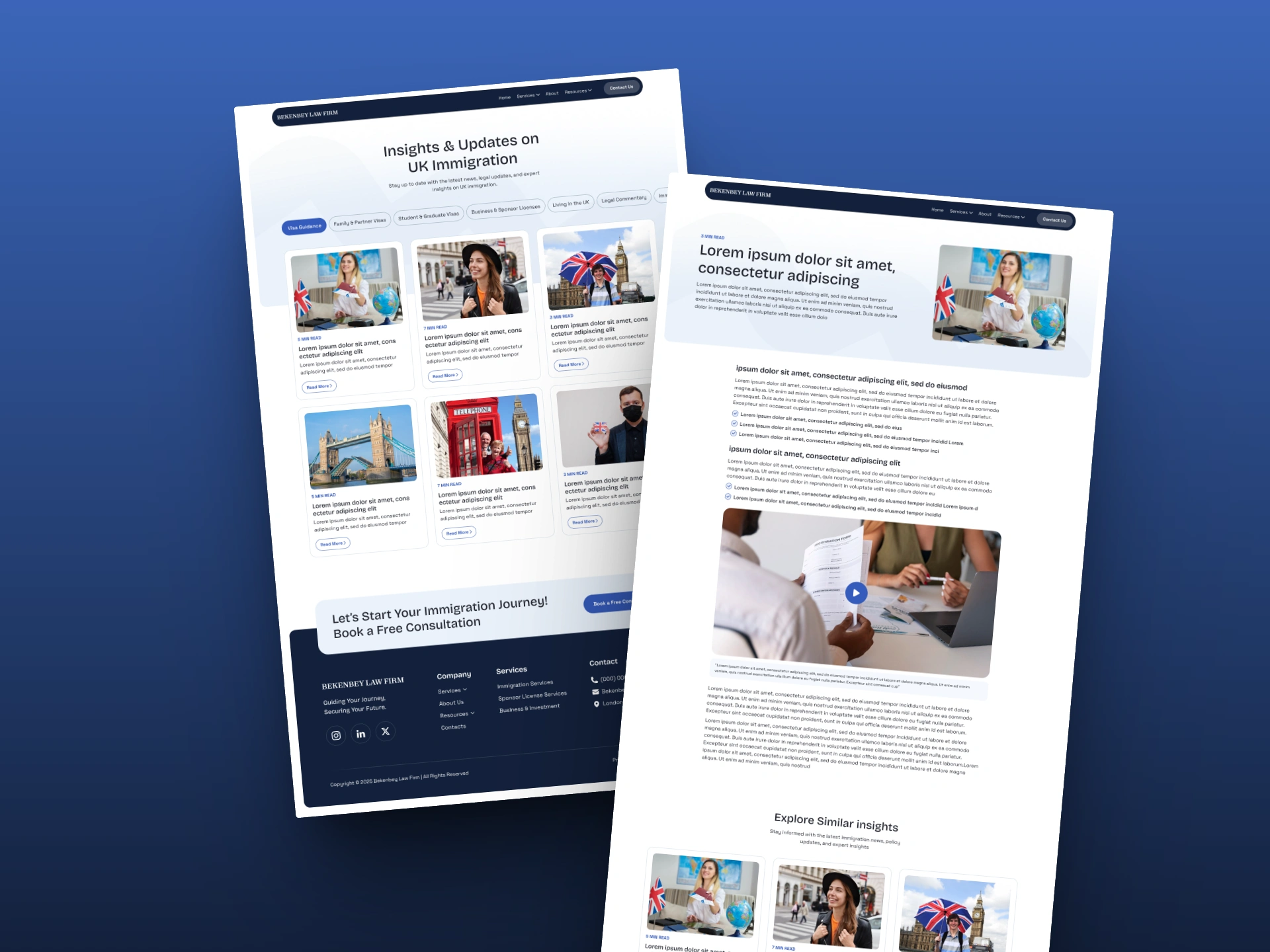 Blog Index & Blog Detail Pages