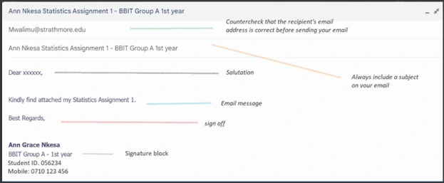 This is how emails must  be sent at Strathmore.