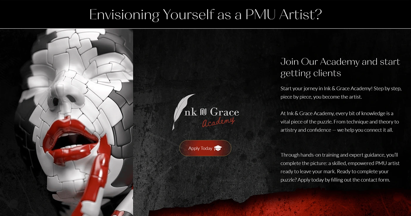 Permanent Makeup Studio and Academy Branding and Website Design 