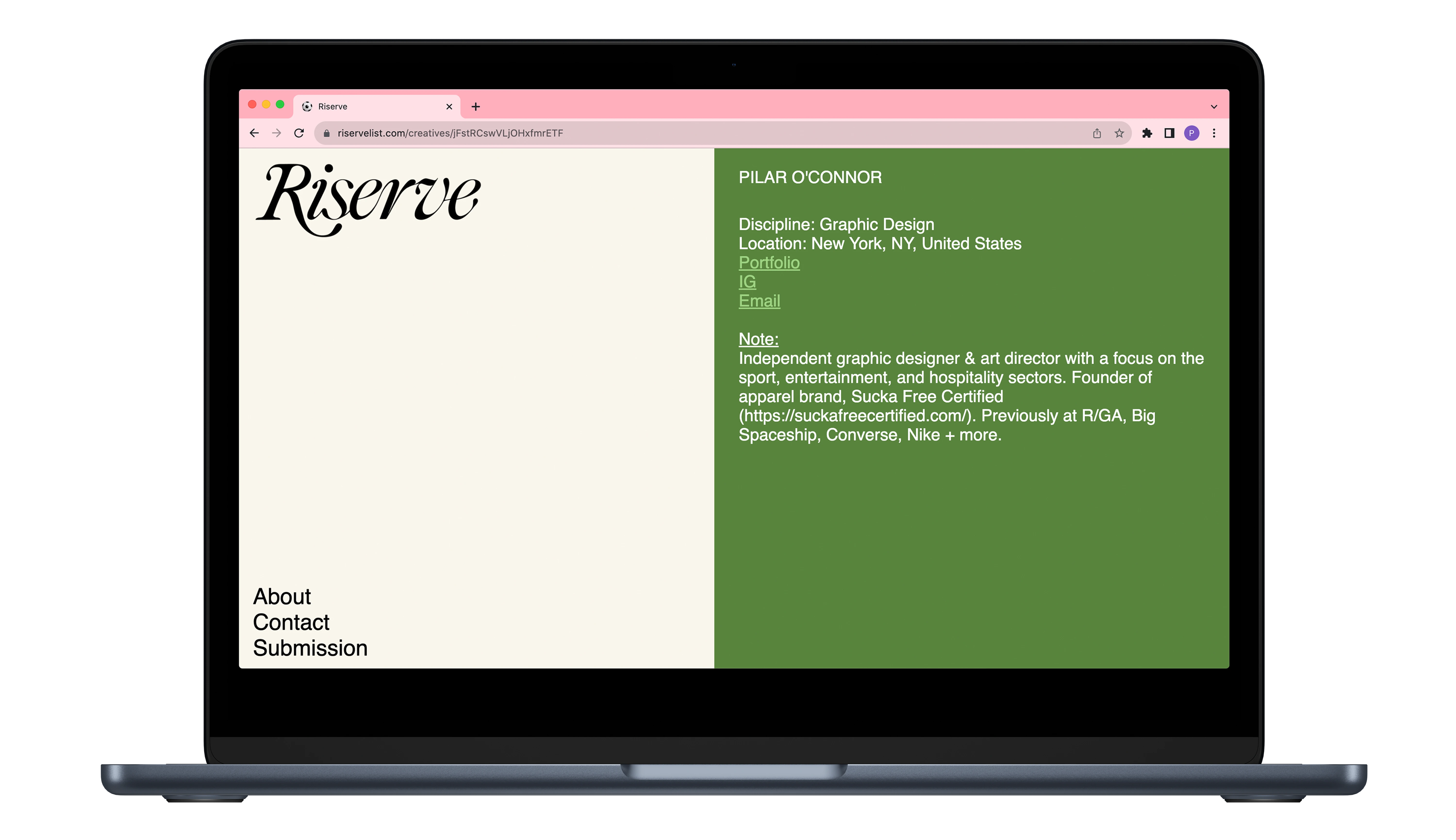 WEBSITE MOCKUP - PROFILE PAGE