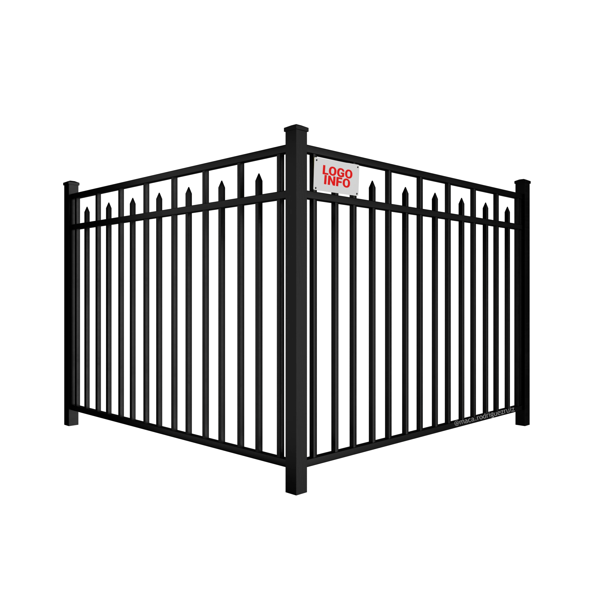 Alternating top aluminium fence