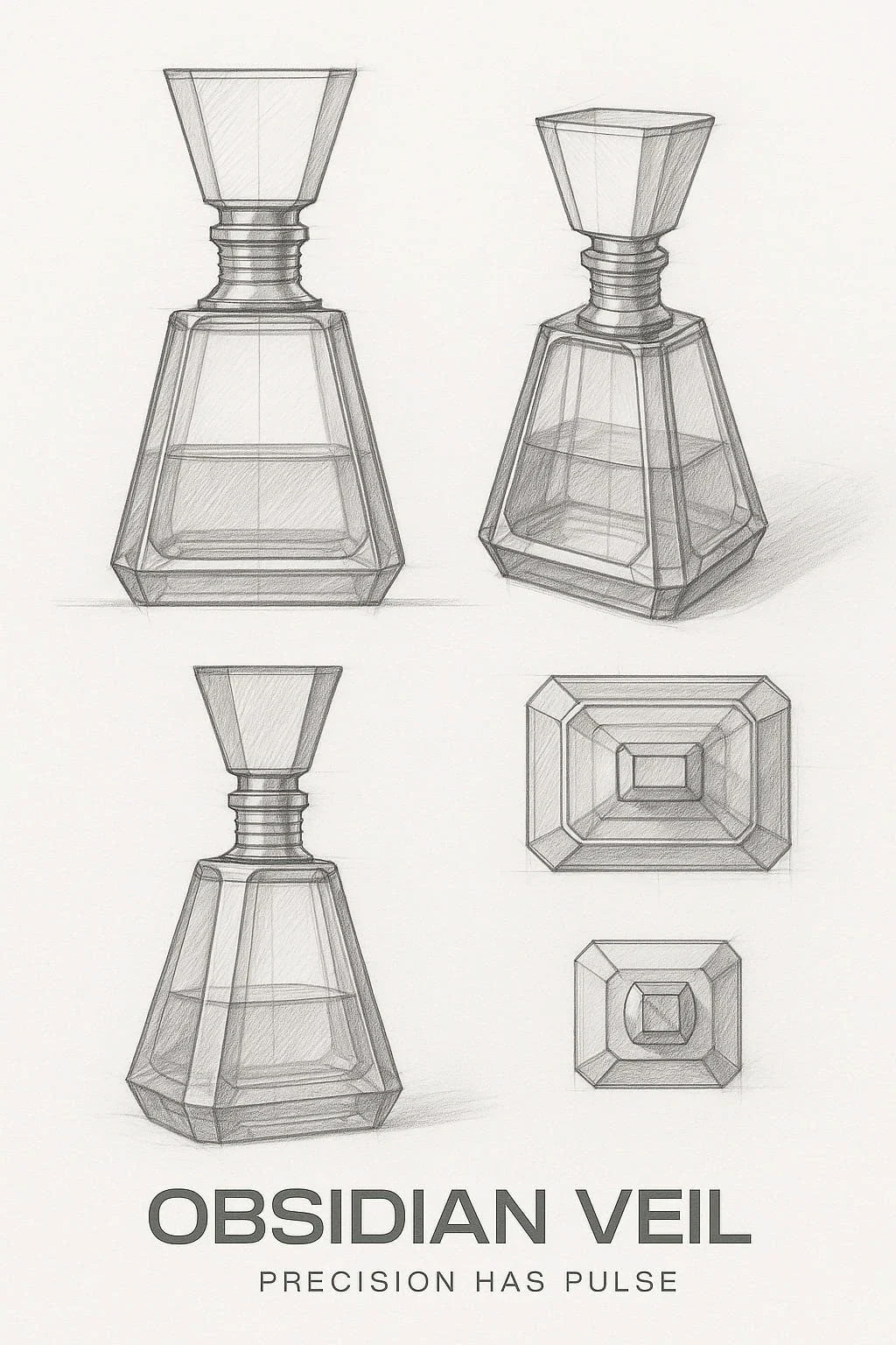 Came up with the name Obsidian Veil. Obsidian being the volcanic glass is an igneous rock formed from rapidly cooled lava, which is known for its glassy texture and sharp edges, making it useful for tools, Speaking of tools, I pumped this sort of stuff into chat GPT to help us pull back the veil on product photography. First, let's turn these sketches into a render.