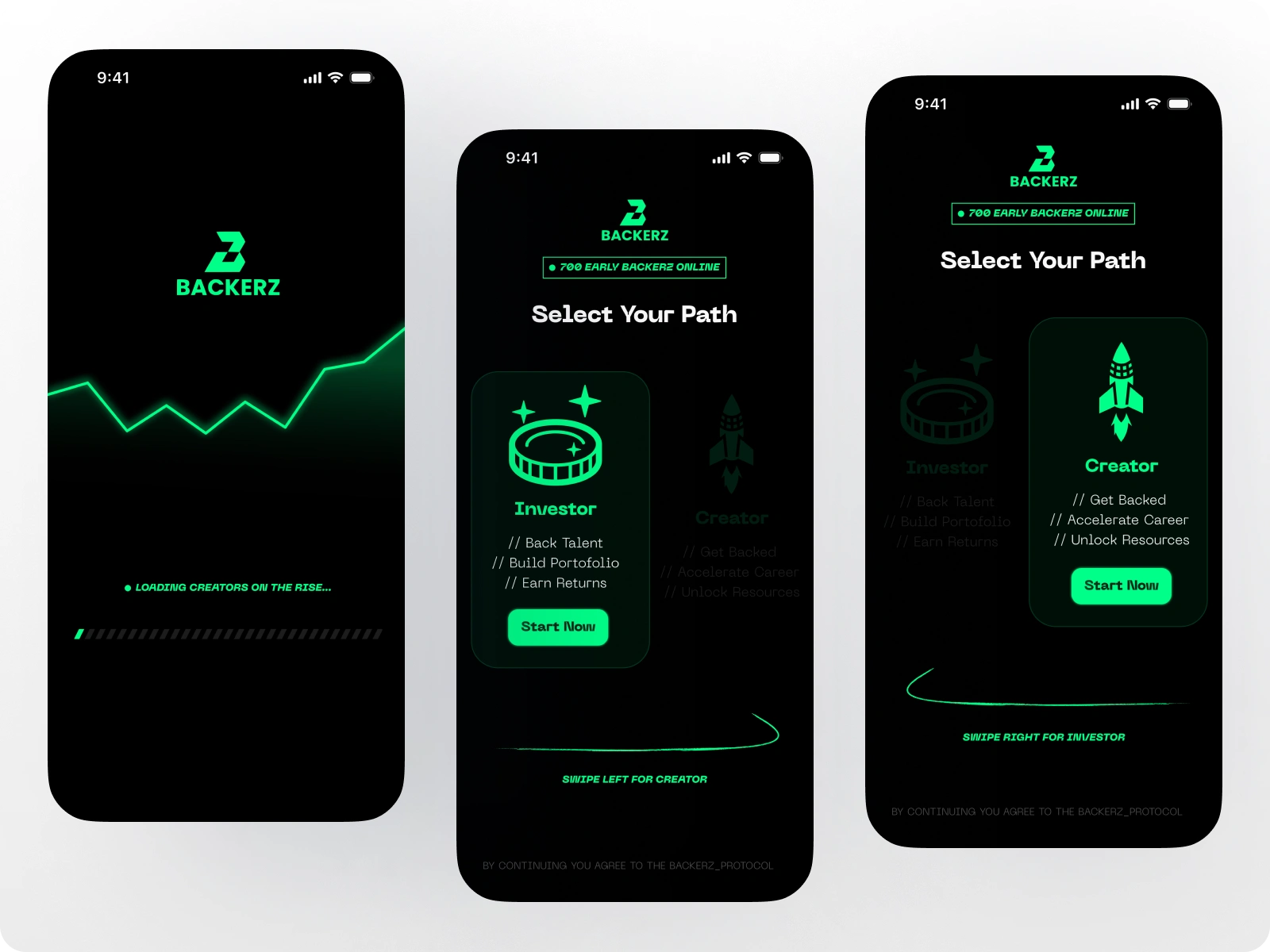 Onboarding screens — setting the tone