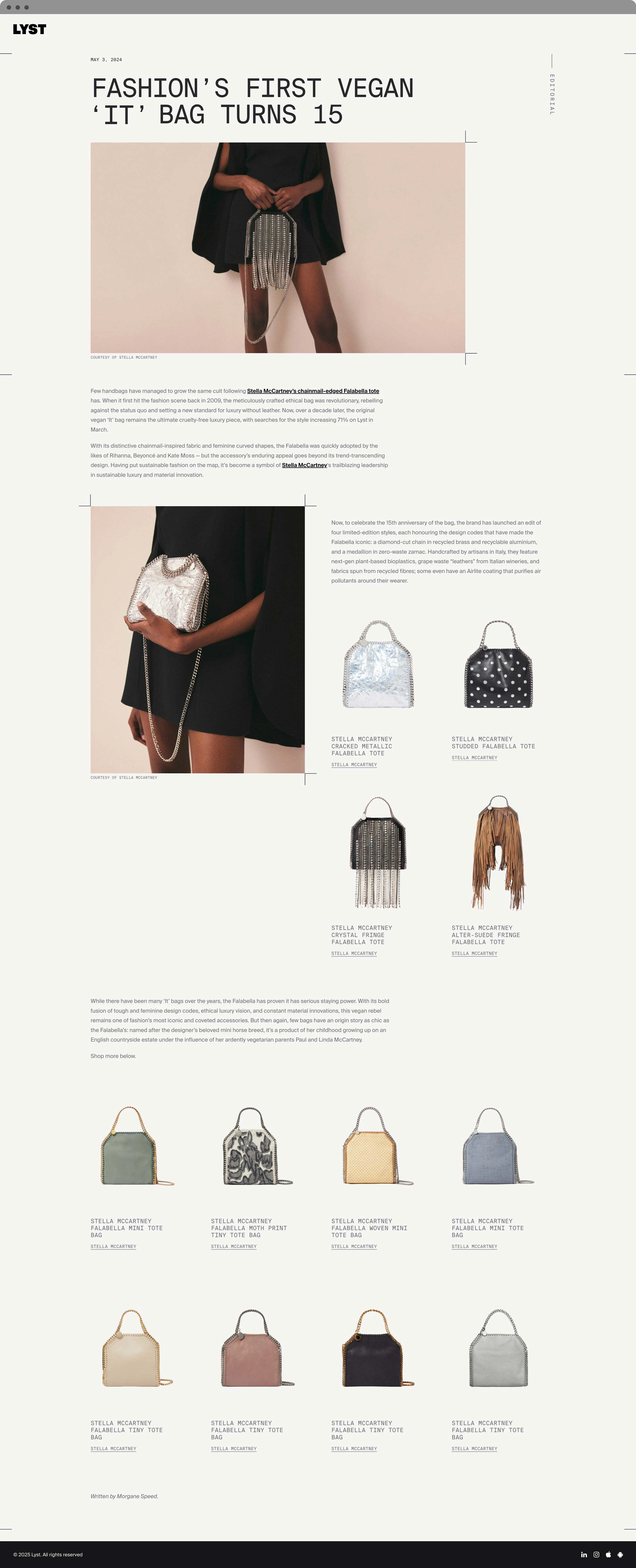 Editorial template on desktop