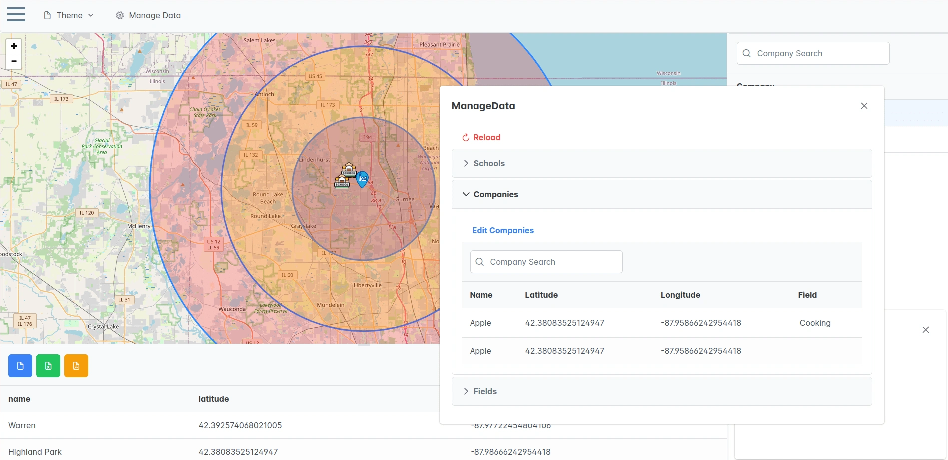 Photo of the user interface