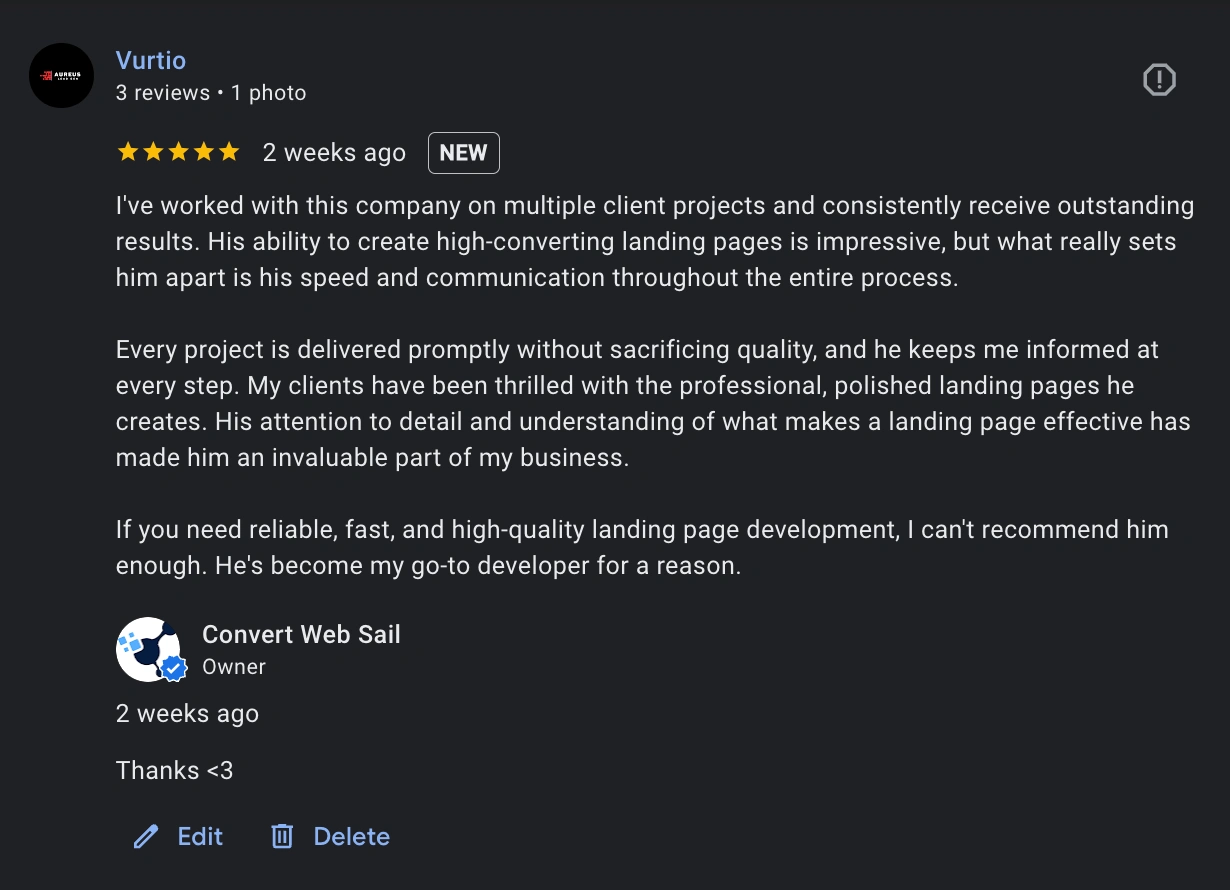 5 Star Rated on Google