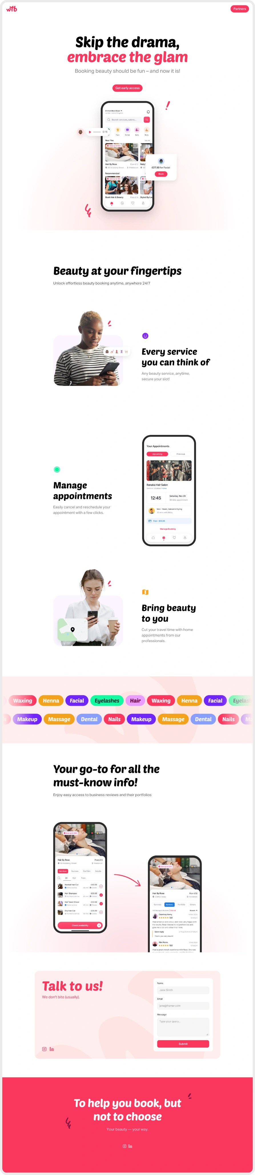 WayToBook Landing Page
