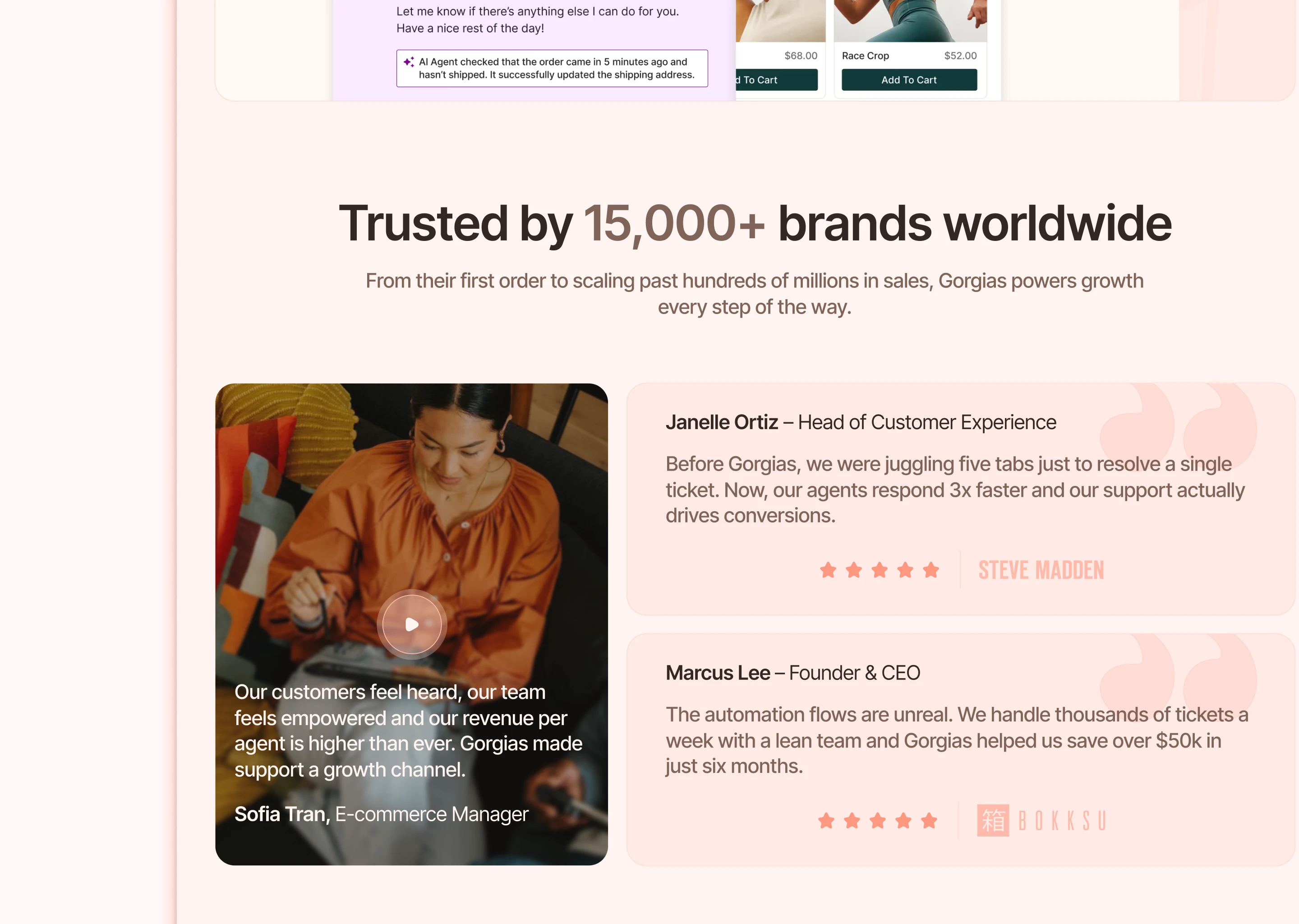 Trust/Reviews Section 